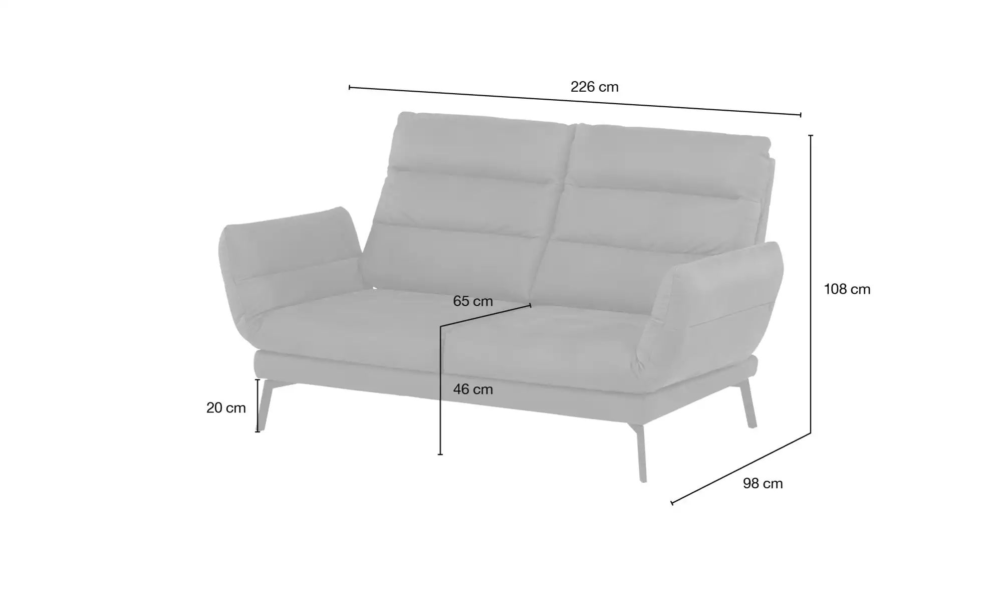 Max Schelling Sofa 2-sitzig  Sentence Komfort  ¦ braun ¦ Maße (cm): B: 196 günstig online kaufen