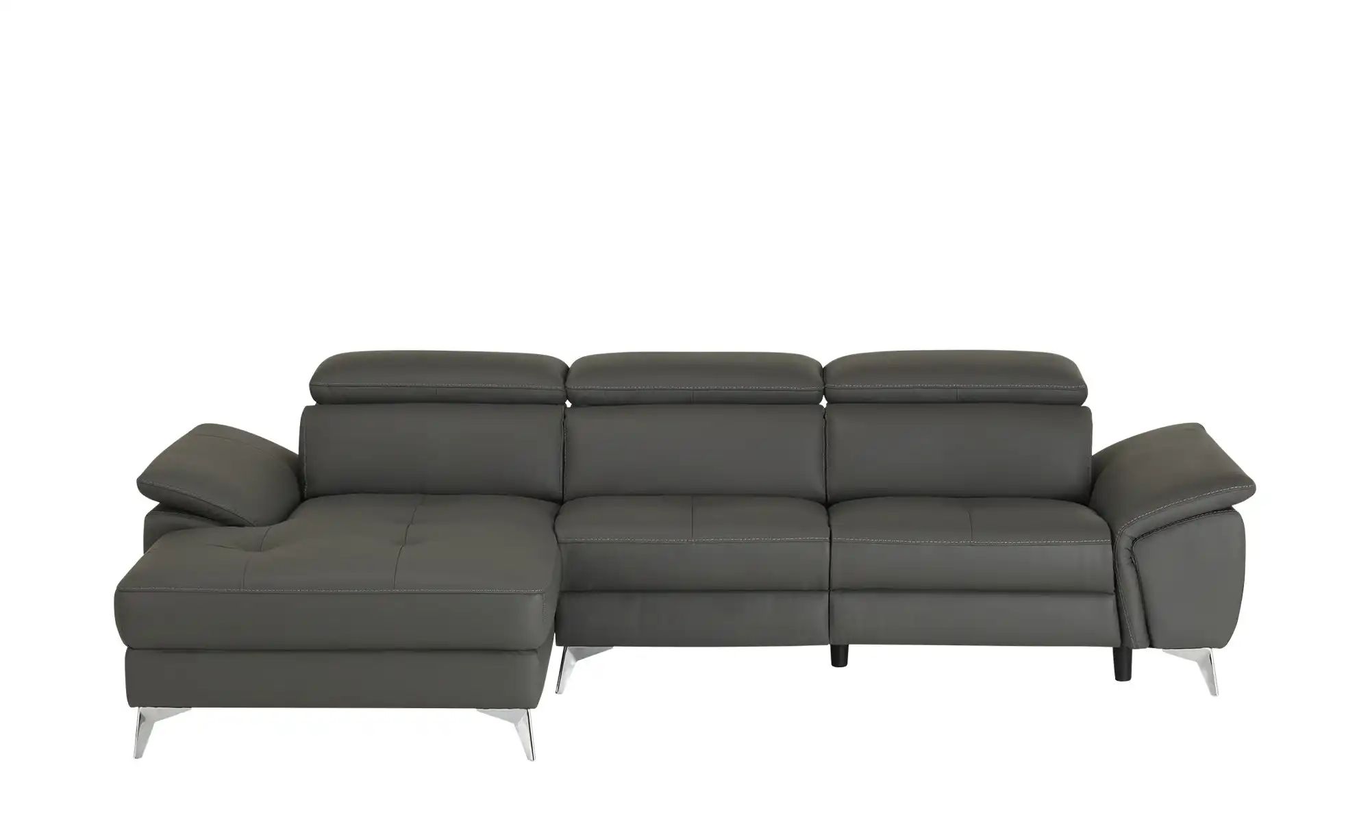 uno Leder-Ecksofa  Danae klein ¦ grau ¦ Maße (cm): B: 282 H: 78 T: 166 Pols günstig online kaufen