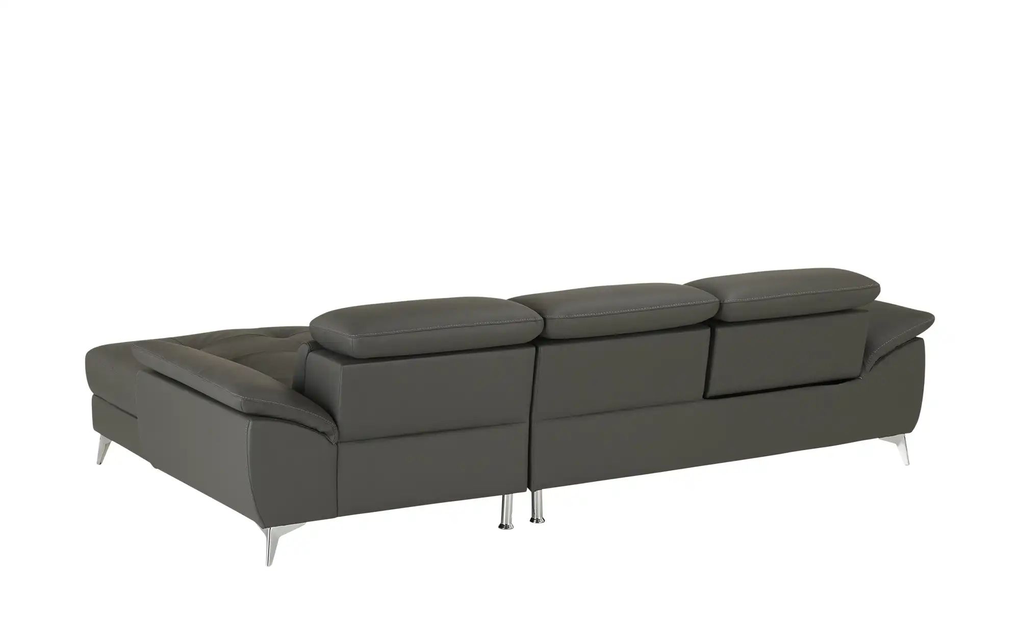 uno Leder-Ecksofa  Danae klein ¦ grau ¦ Maße (cm): B: 282 H: 78 T: 166 Pols günstig online kaufen