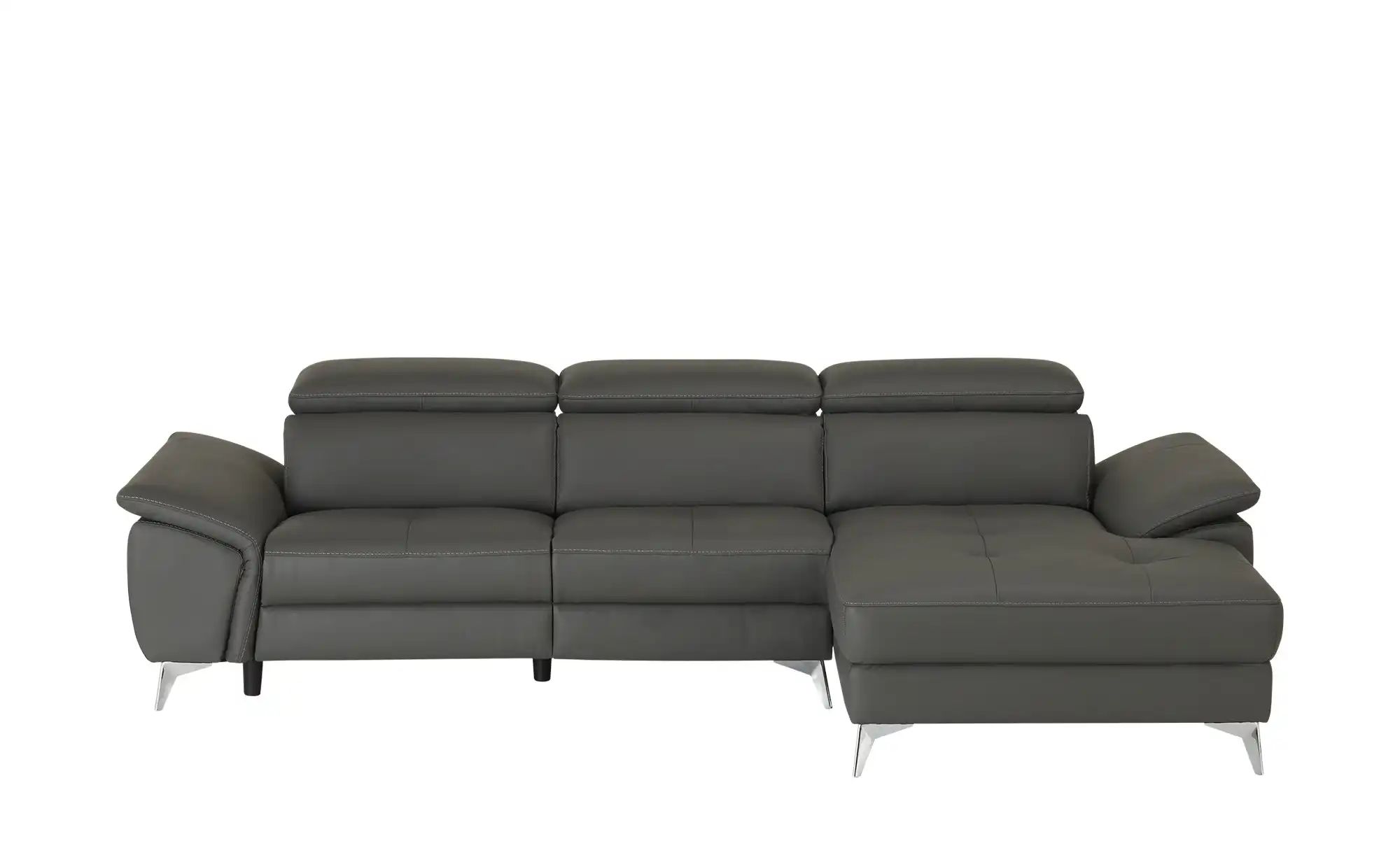 uno Leder-Ecksofa  Danae klein ¦ grau ¦ Maße (cm): B: 282 H: 78 T: 166 Pols günstig online kaufen