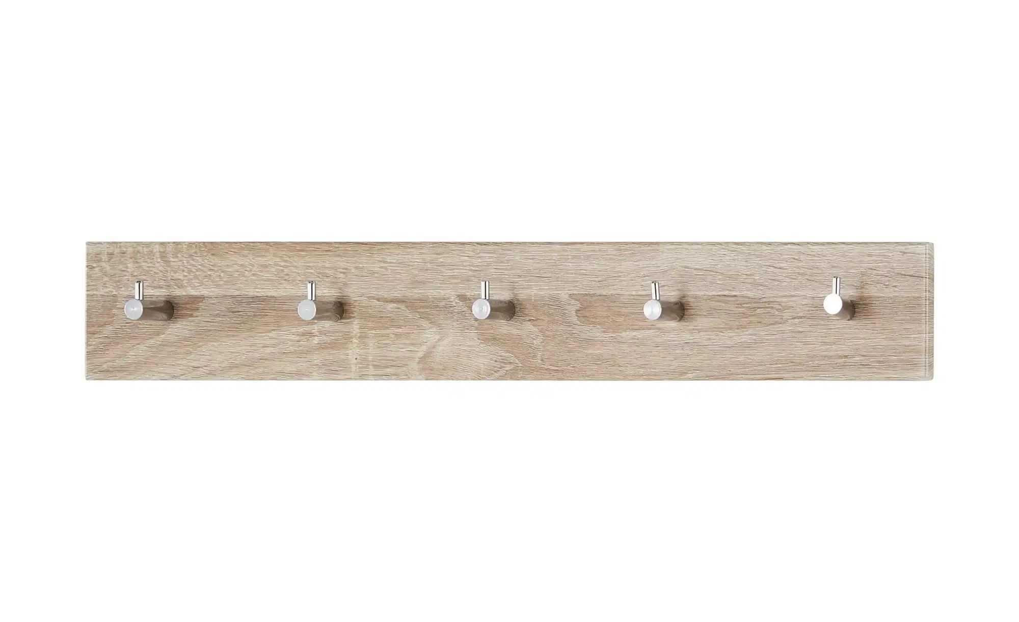 Wandgarderobe Edgar ¦ holzfarben ¦ MDF-Platte,Metall ¦ Maße (cm): B: 57 H: 8 T: 5.0 Garderoben & Kleiderstangen > Hakenleisten - Höffner