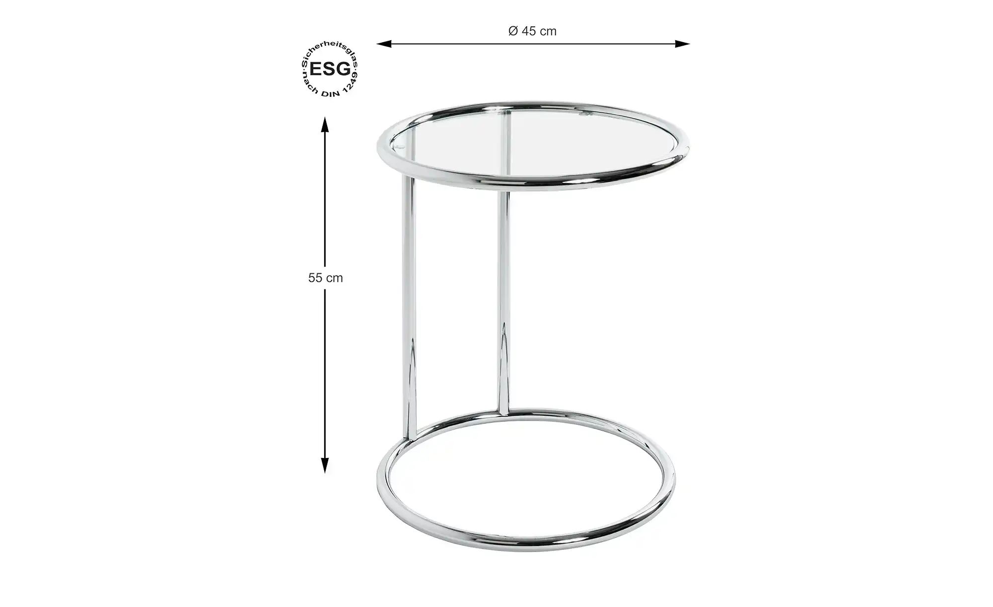 Beistelltisch  Hanau ¦ silber ¦ Maße (cm): H: 55  Ø: 45 Tische > Beistellti günstig online kaufen