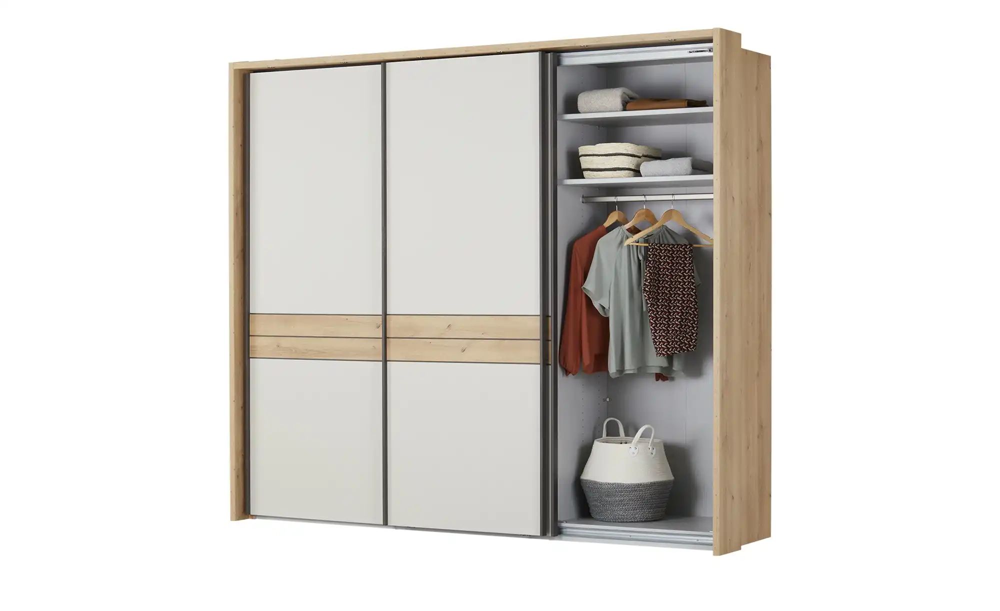 uno Schwebetürenschrank  Suna ¦ beige ¦ Maße (cm): B: 260 H: 221 T: 69 Schr günstig online kaufen