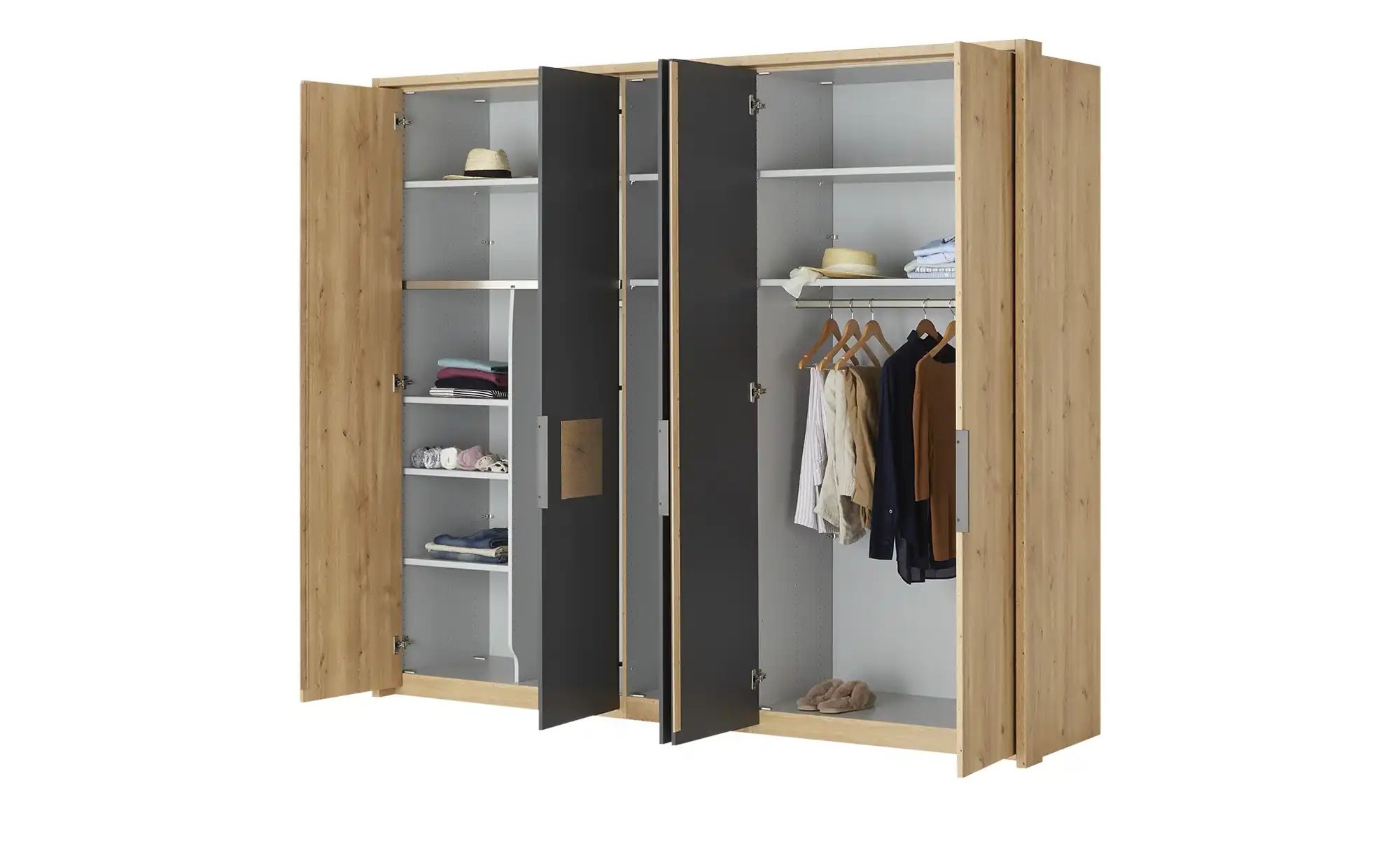 uno Drehtürenschrank  Almeria ¦ holzfarben ¦ Maße (cm): B: 256,4 H: 220 T: günstig online kaufen