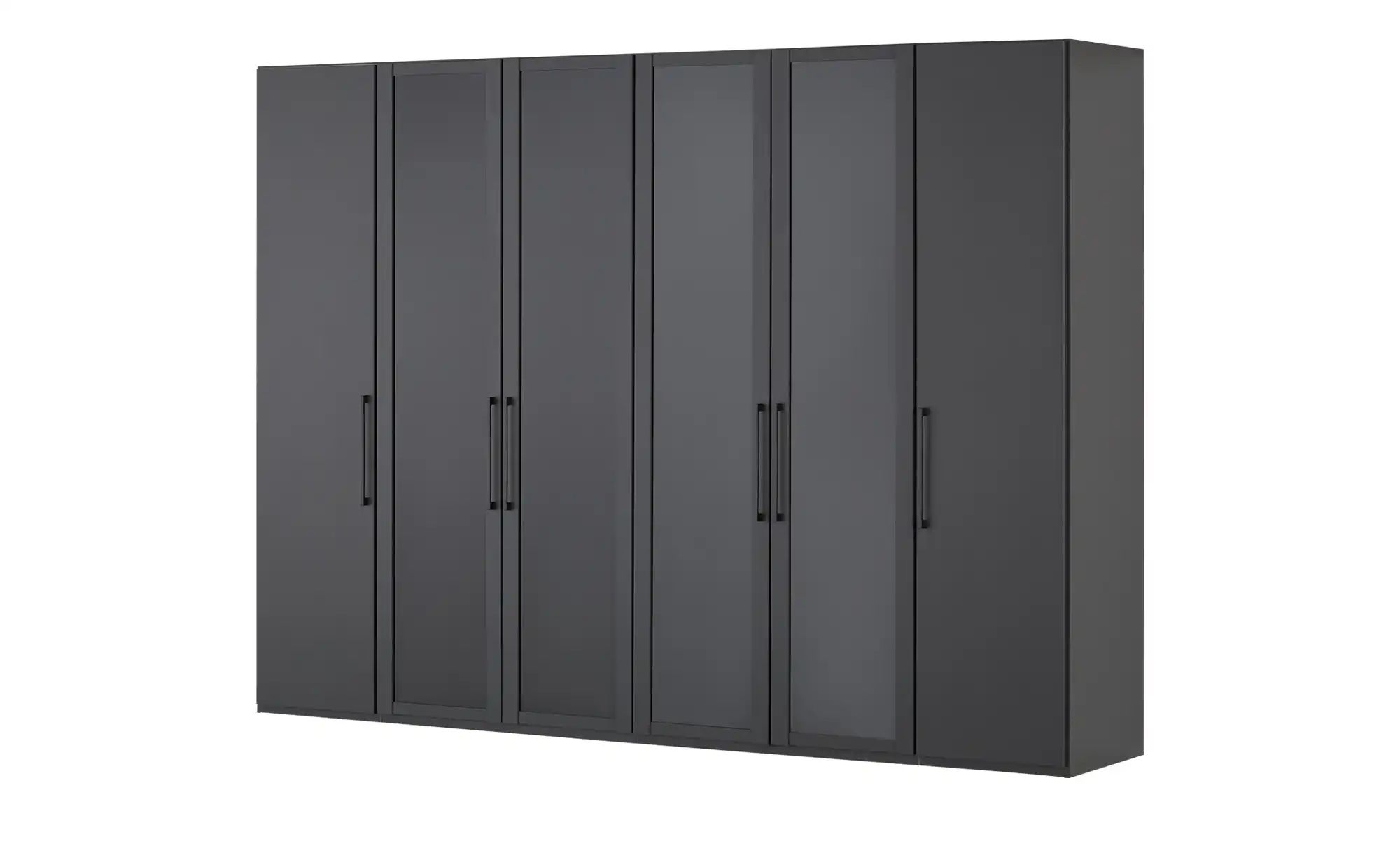 Drehtürenschrank 300 cm mit Glastüren Uma ¦ schwarz ¦ Maße (cm): B: 300 H: günstig online kaufen