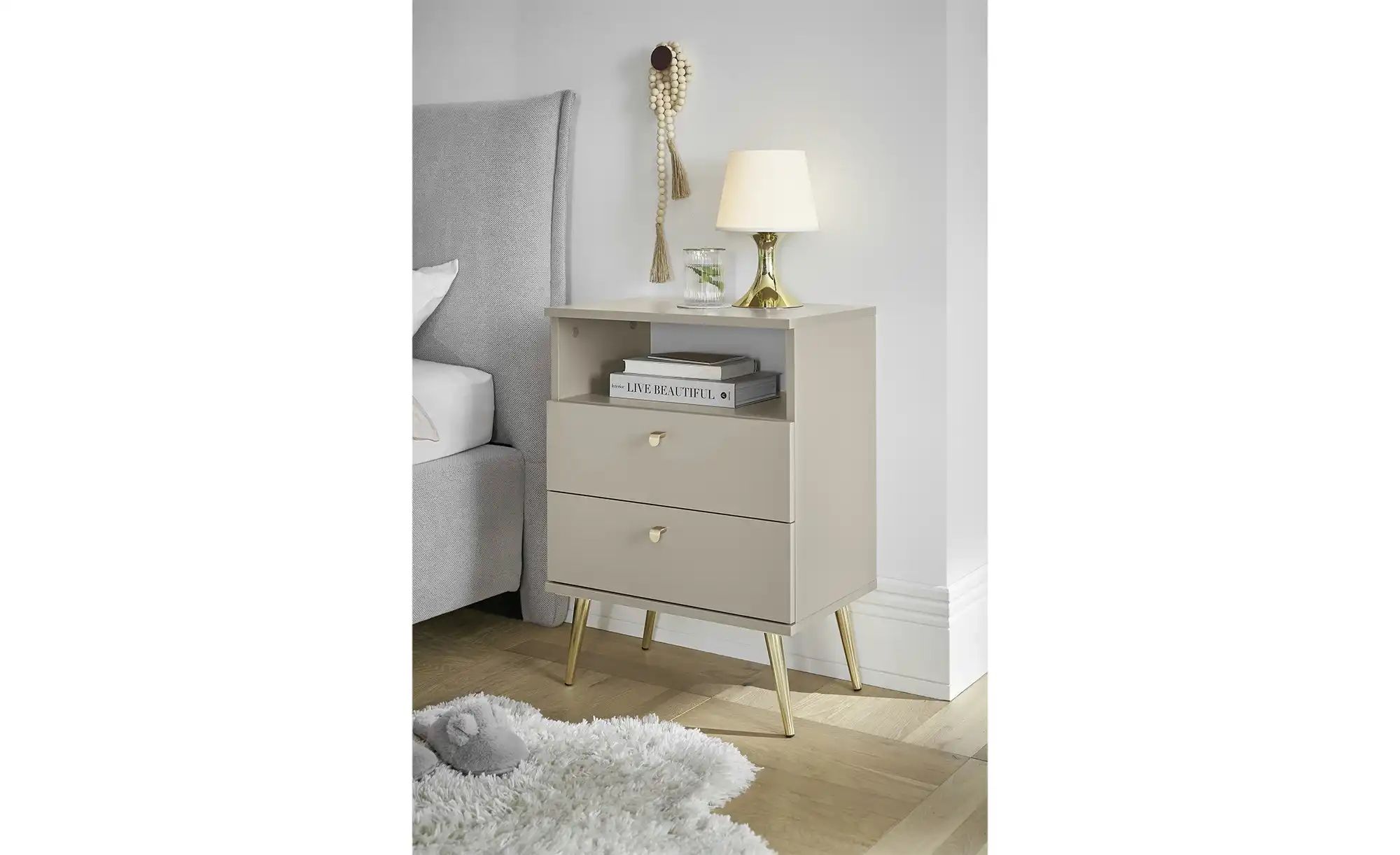 Thumbnail - Nachttisch  Laura ¦ beige ¦ Maße (cm): B: 50 H: 70 T: 34.0 Tische > Nachttische - Höffner