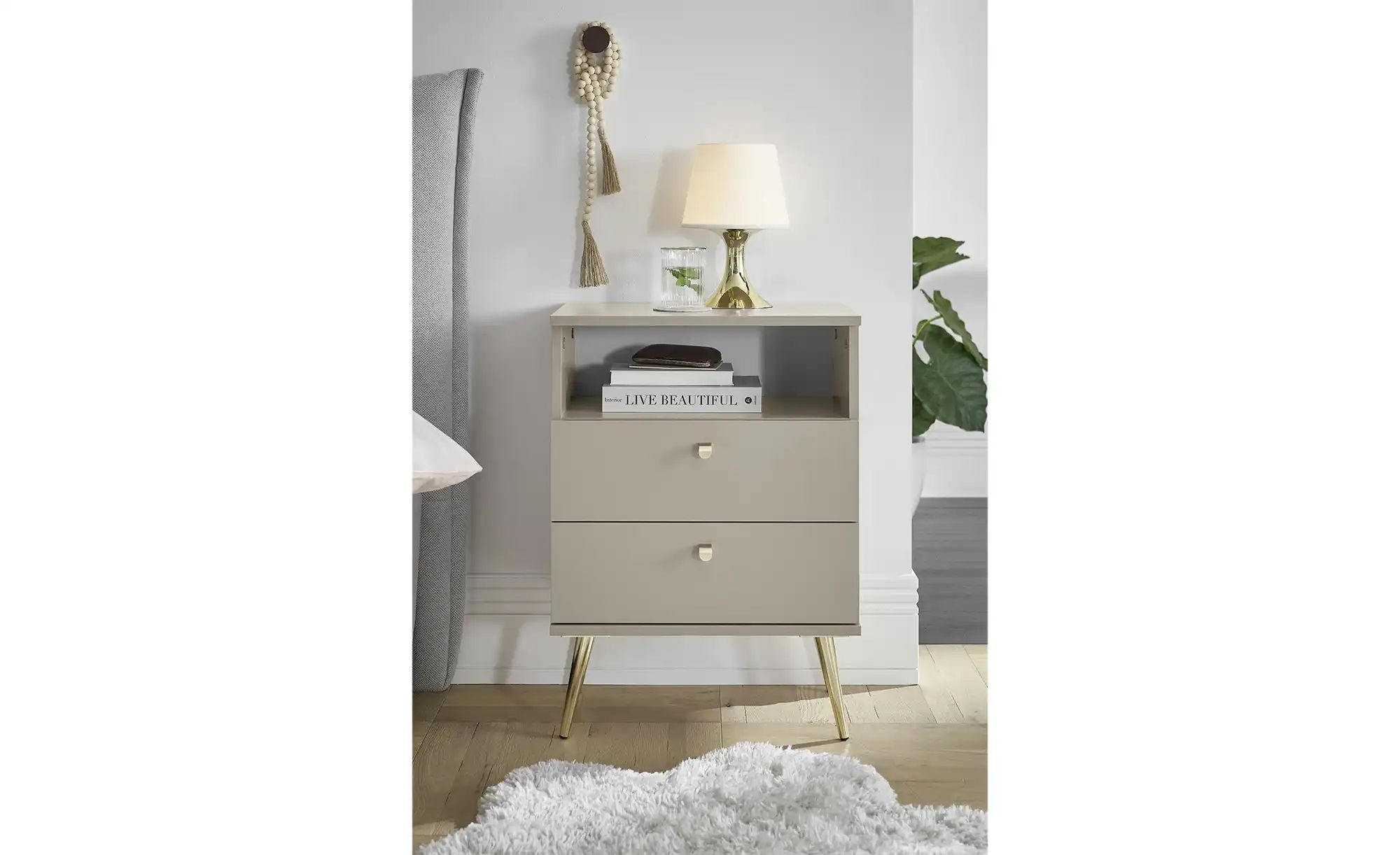 Thumbnail - Nachttisch  Laura ¦ beige ¦ Maße (cm): B: 50 H: 70 T: 34.0 Tische > Nachttische - Höffner
