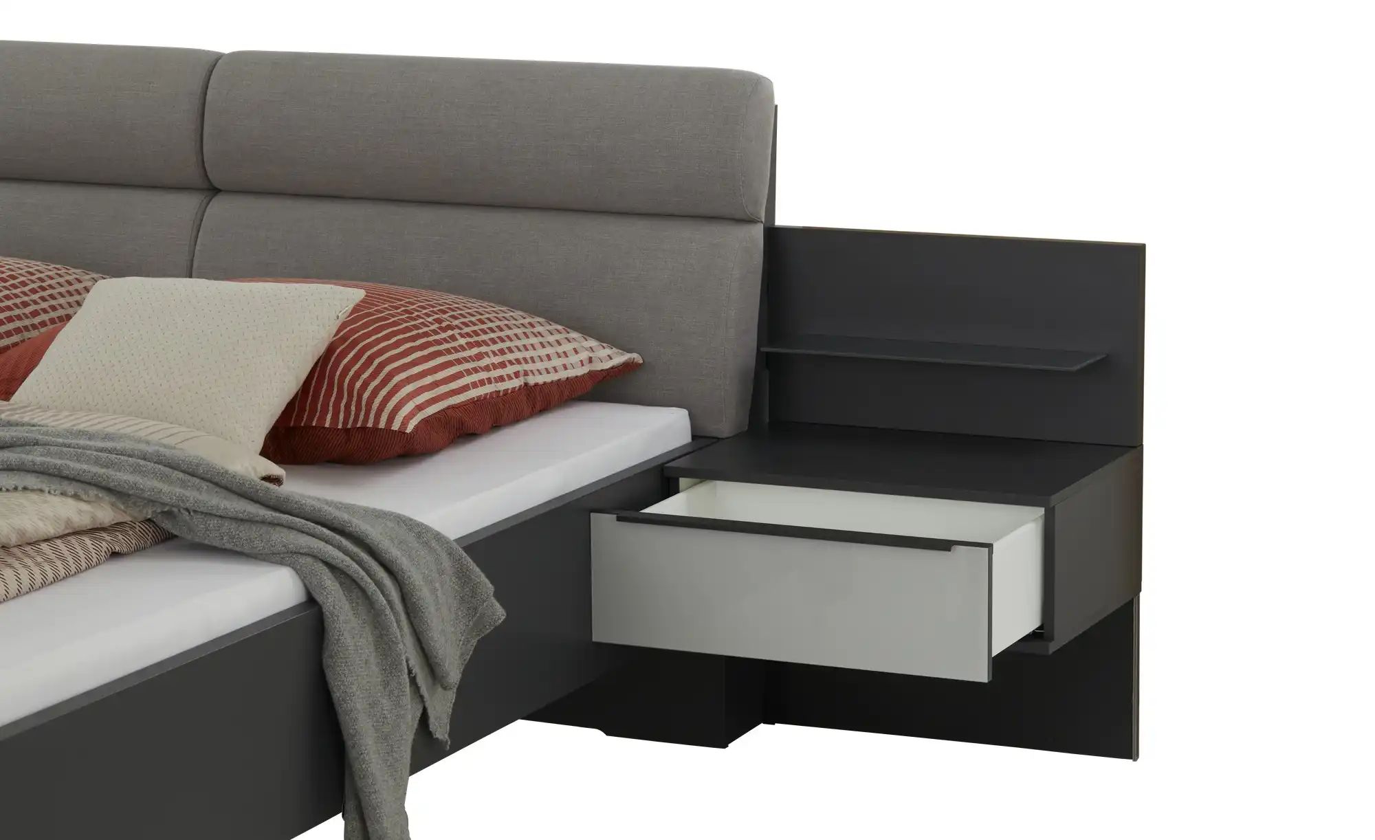 Nachtkonsolenkombination  Glassystem ¦ grau ¦ Maße (cm): B: 60 H: 56,1 T: 4 günstig online kaufen