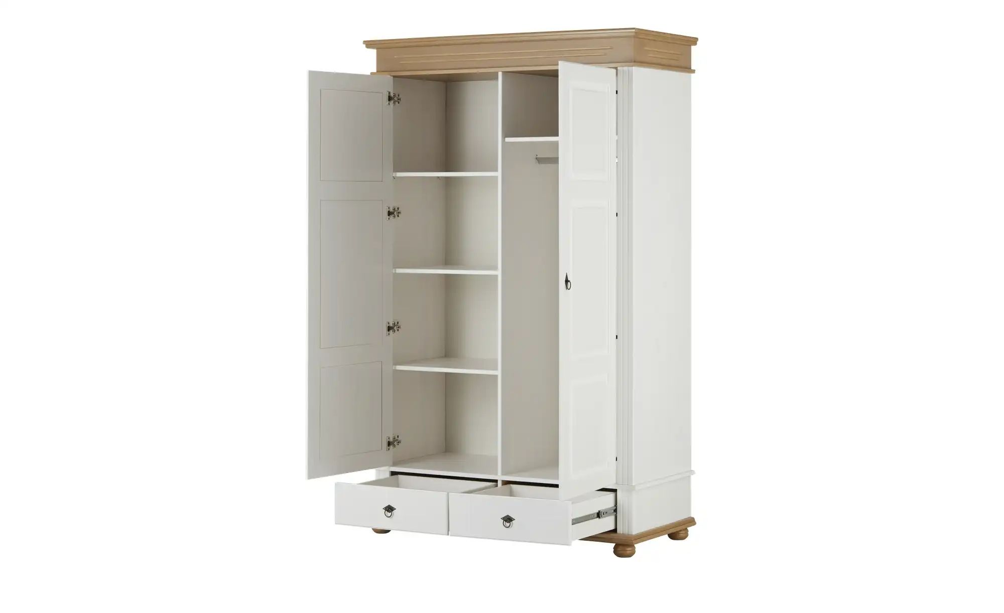 Thumbnail - Drehtürenschrank Massivholz Fehmarn ¦ weiß ¦ Maße (cm): B: 136 H: 220 T: 62.0 Schränke > Kleiderschränke > Drehtürenschr...