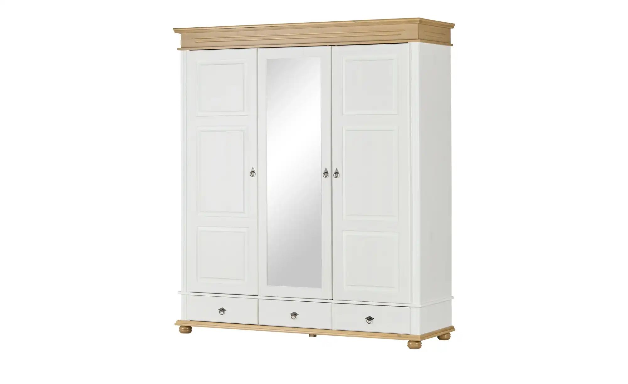 Drehtürenschrank Massivholz Fehmarn ¦ weiß ¦ Maße (cm): B: 194 H: 220 T: 62 günstig online kaufen