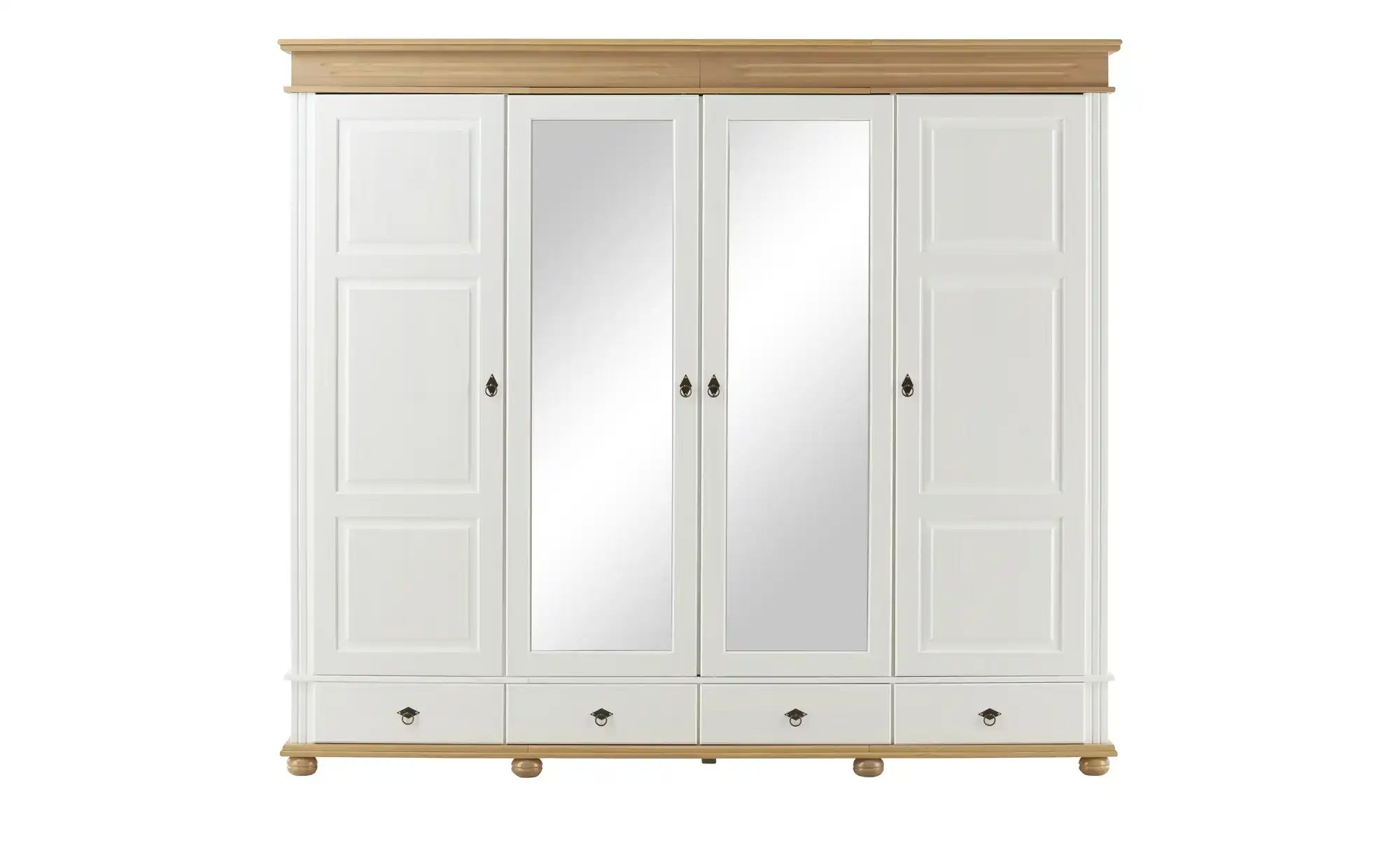 Drehtürenschrank Massivholz Fehmarn ¦ weiß ¦ Maße (cm): B: 252 H: 220 T: 62 günstig online kaufen
