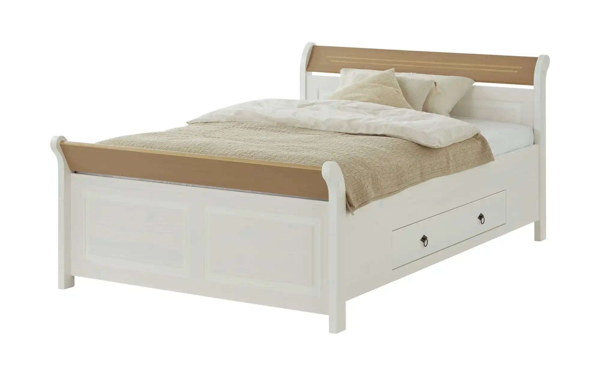 Bettgestell Massivholz  Fehmarn ¦ weiß ¦ Maße (cm): B: 145 H: 90 Betten > K günstig online kaufen