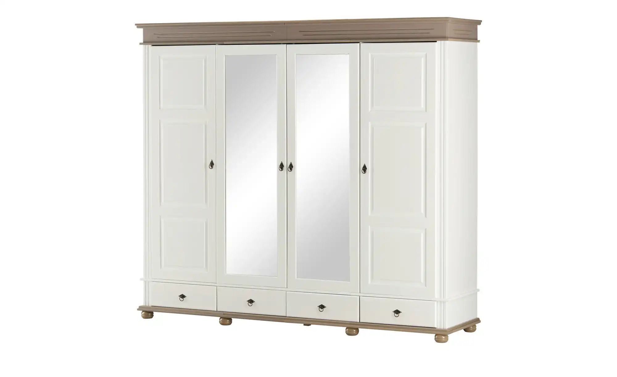 Drehtürenschrank Massivholz Fehmarn ¦ weiß ¦ Maße (cm): B: 252 H: 220 T: 62 günstig online kaufen