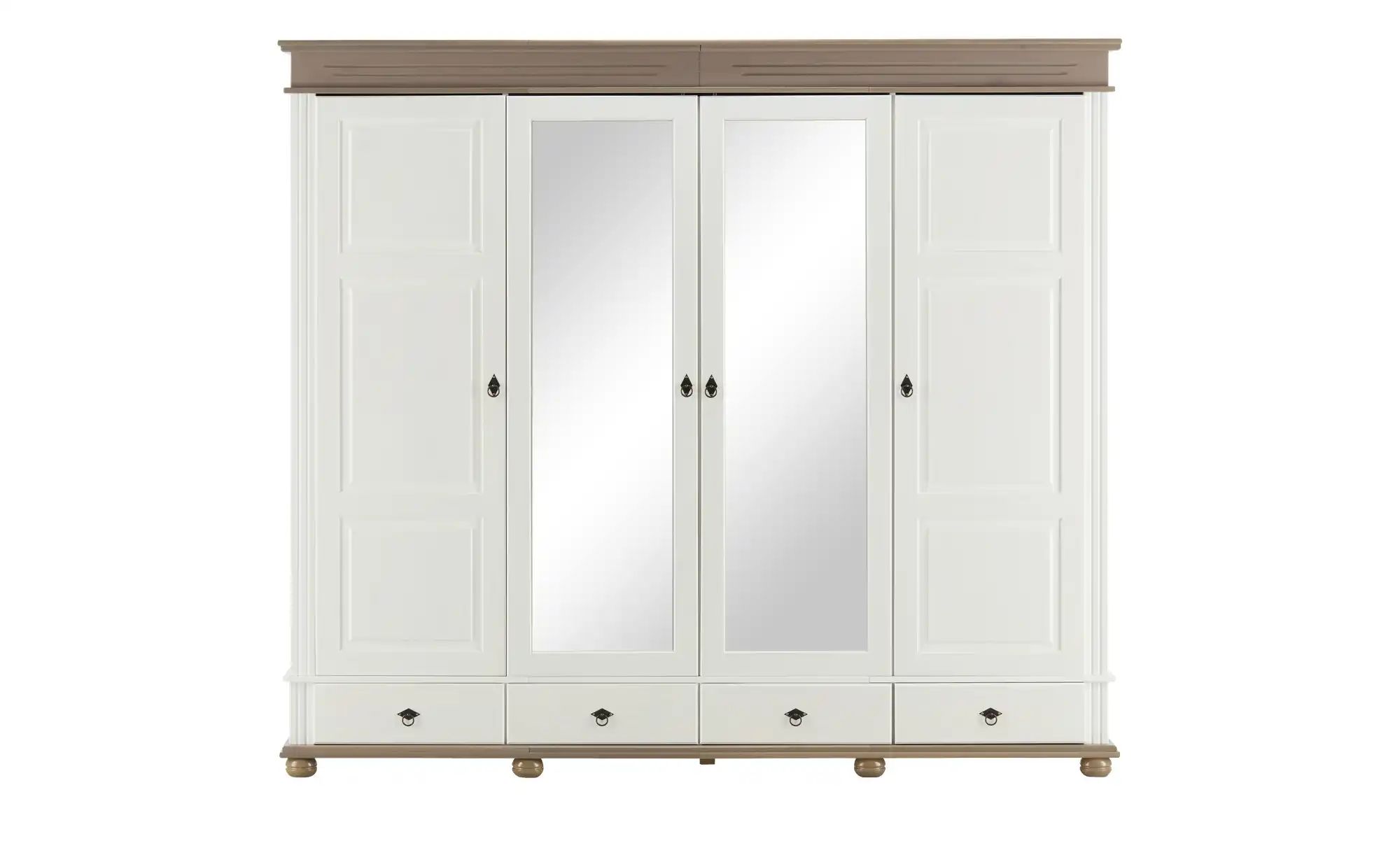 Thumbnail - Drehtürenschrank Massivholz Fehmarn ¦ weiß ¦ Maße (cm): B: 252 H: 220 T: 62.0 Schränke > Kleiderschränke > Drehtürenschr...
