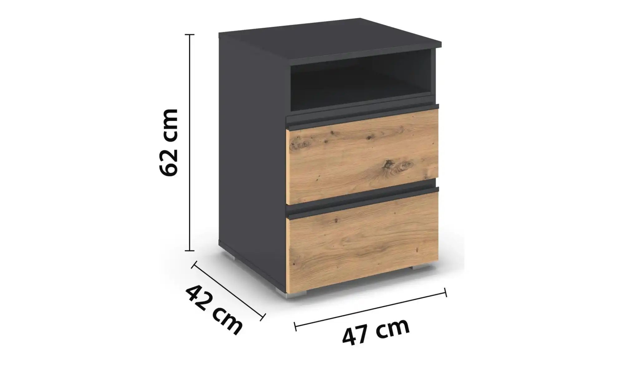 Nachttisch 2er-Set  Jamila ¦ grau ¦ Maße (cm): B: 47 H: 62 Tische > Nachtti günstig online kaufen