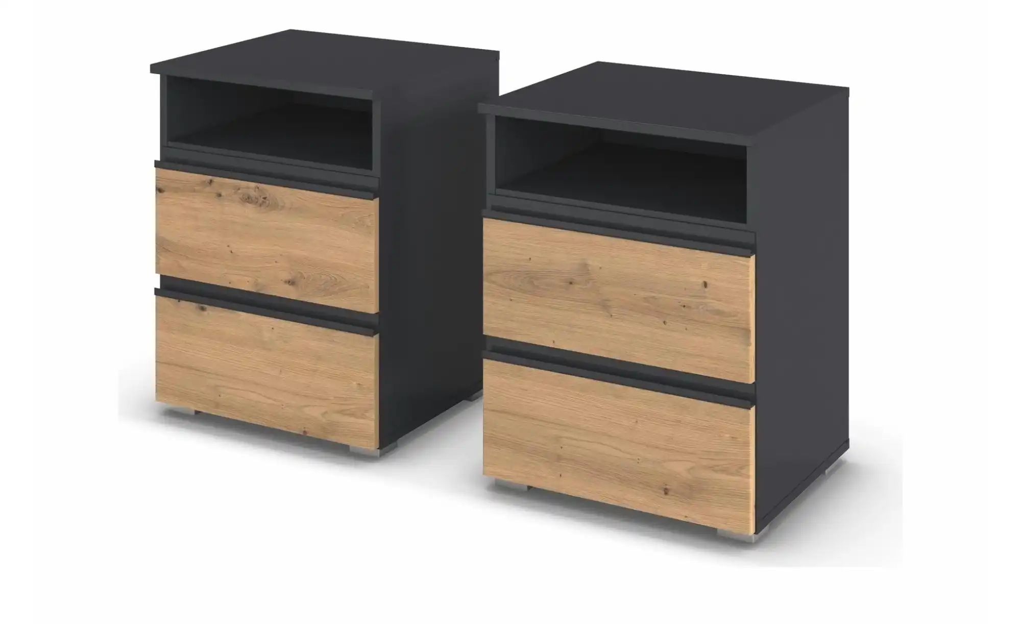 Nachttisch 2er-Set  Jamila ¦ grau ¦ Maße (cm): B: 47 H: 62 Tische > Nachtti günstig online kaufen