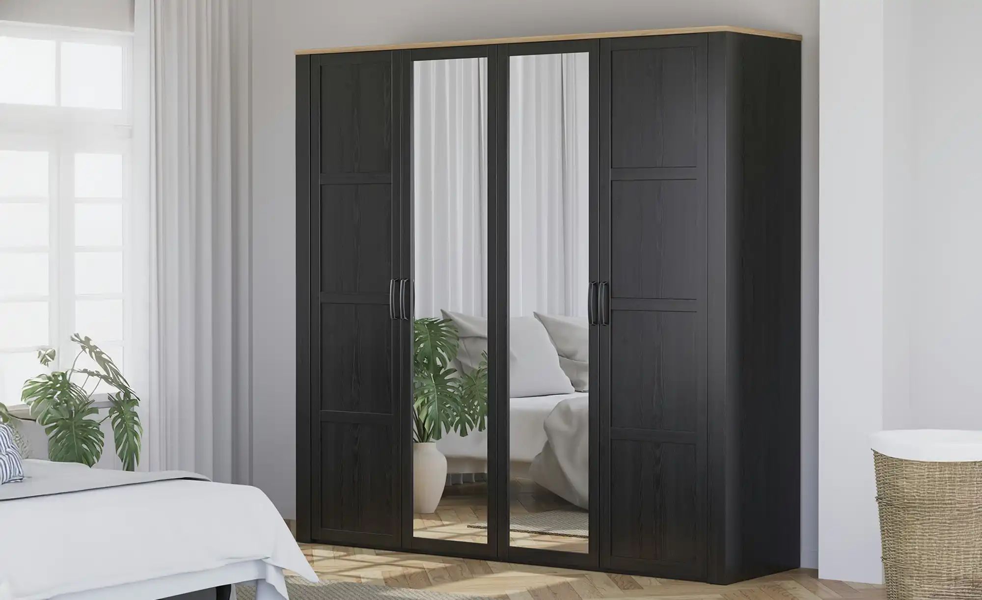 Drehtürenschrank  Toneo ¦ schwarz ¦ Maße (cm): B: 215 H: 215 T: 60.0 Schrän günstig online kaufen