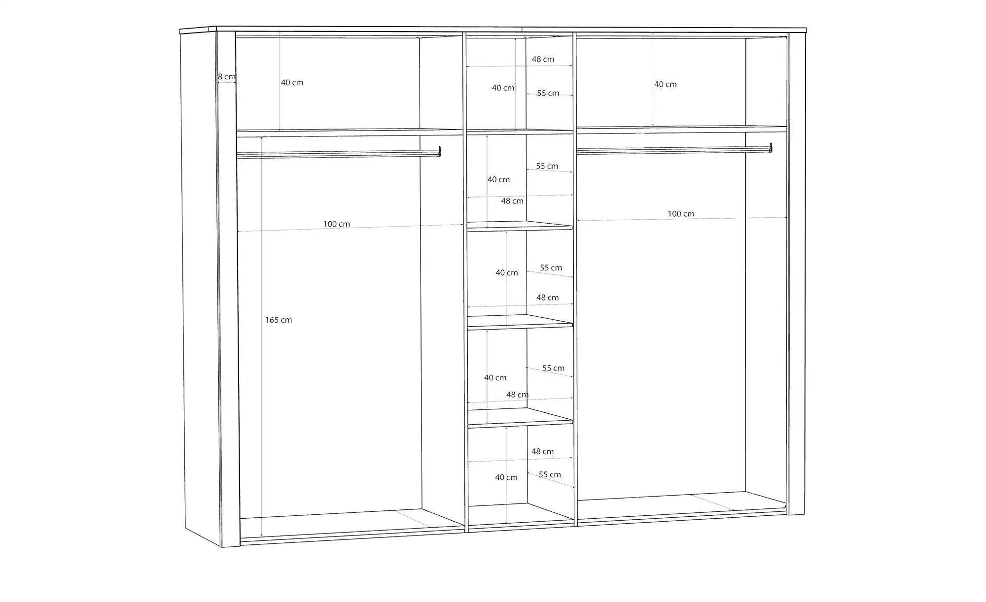 Thumbnail - Drehtürenschrank Toneo ¦ schwarz ¦ Maße (cm): B: 265 H: 215 T: 60.0 Schränke > Kleiderschränke > Drehtürenschränke - Hö...