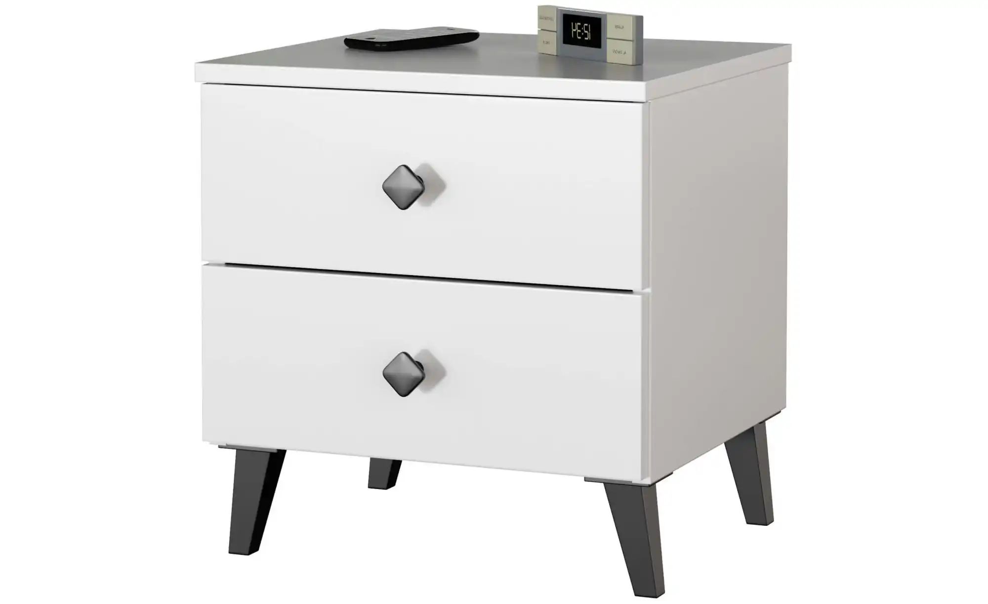 Nachttisch mit 2 Schubladen Luna ¦ weiß ¦ Maße (cm): B: 40 H: 43 Tische > N günstig online kaufen