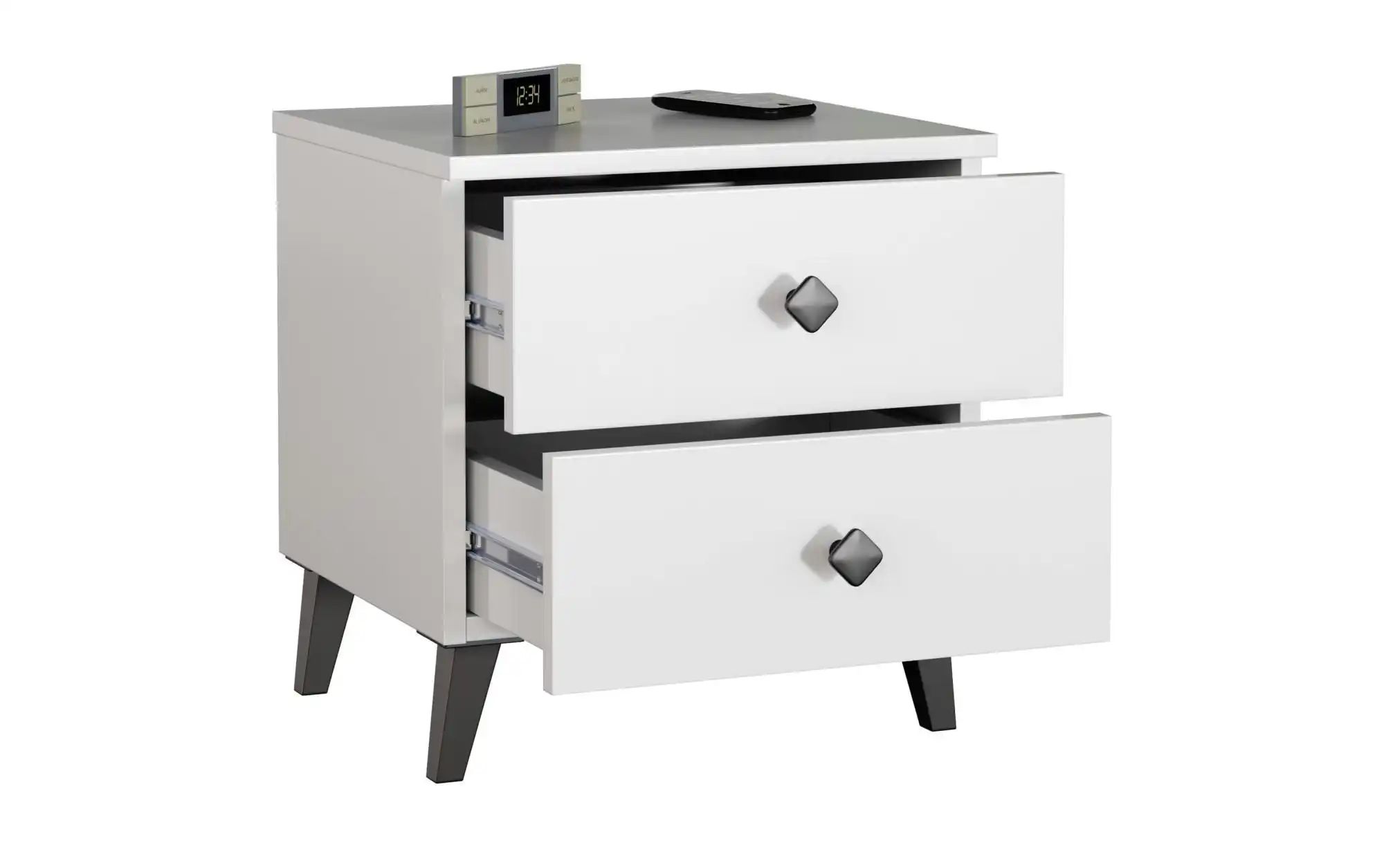 Thumbnail - Nachttisch mit 2 Schubladen Luna ¦ weiß ¦ Maße (cm): B: 40 H: 43 Tische > Nachttische - Höffner
