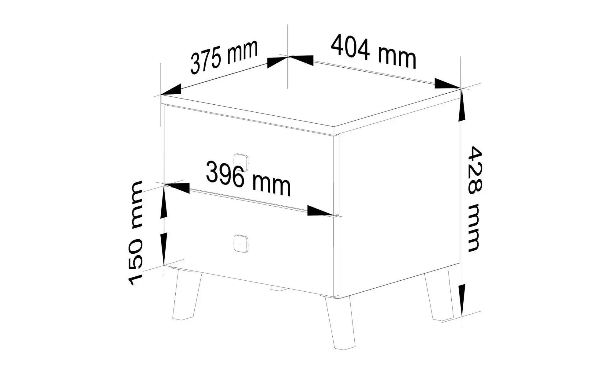 Nachttisch mit 2 Schubladen Luna ¦ beige ¦ Maße (cm): B: 40 H: 43 Tische > günstig online kaufen