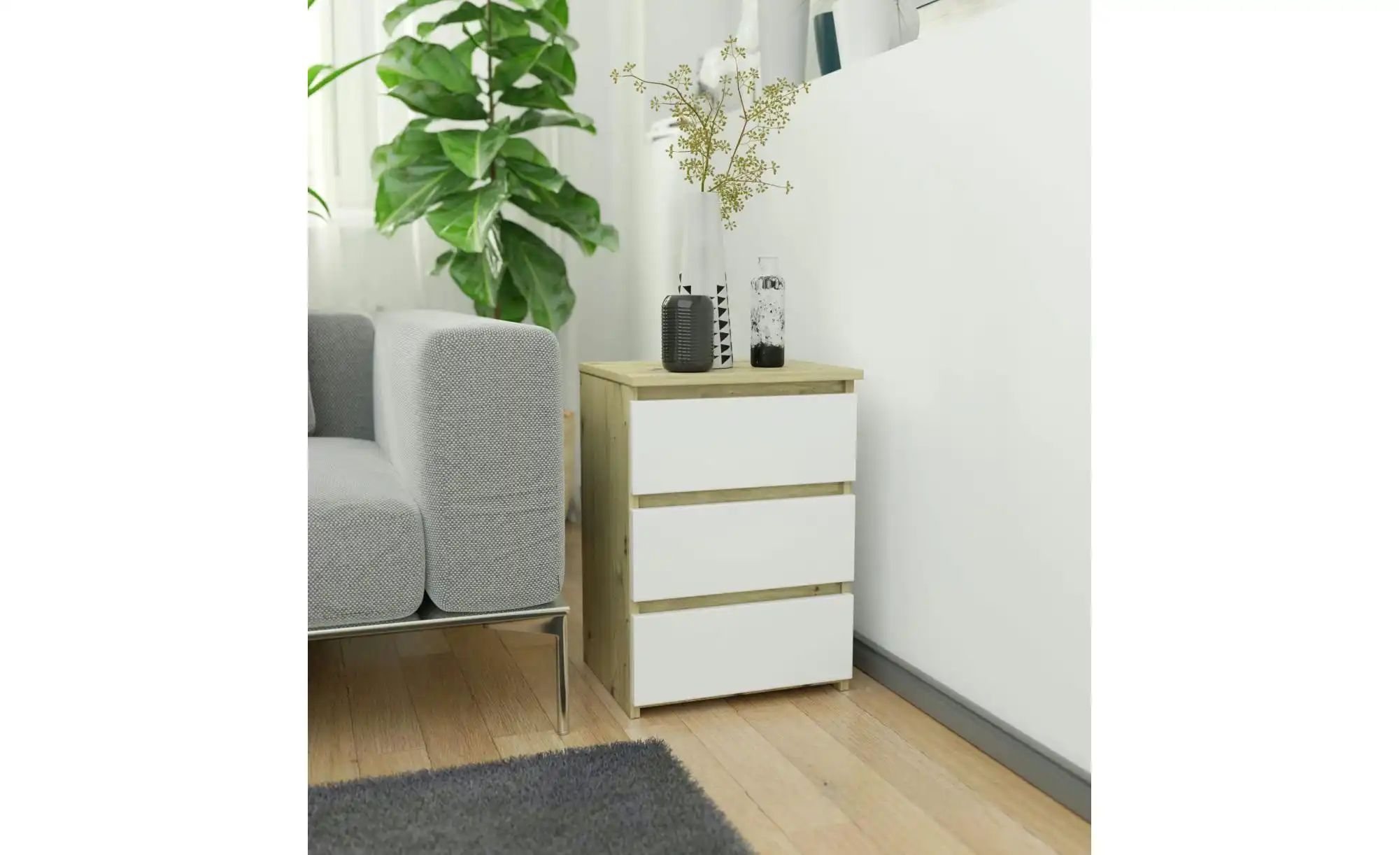 Nachttisch mit 3 Schubladen Carlo ¦ mehrfarbig ¦ Maße (cm): B: 40 H: 57 Tis günstig online kaufen