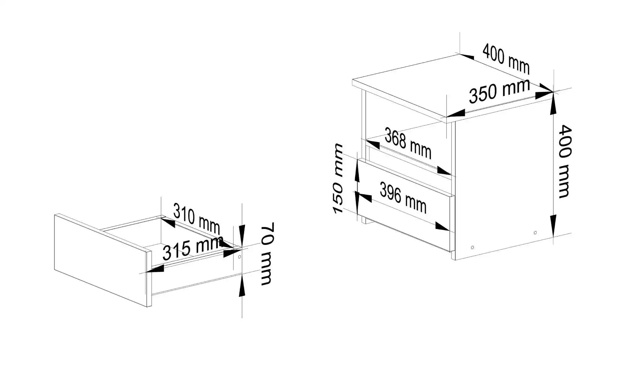 Nachttisch  Carla ¦ grau ¦ Maße (cm): B: 40 H: 40 Tische > Nachttische - Hö günstig online kaufen