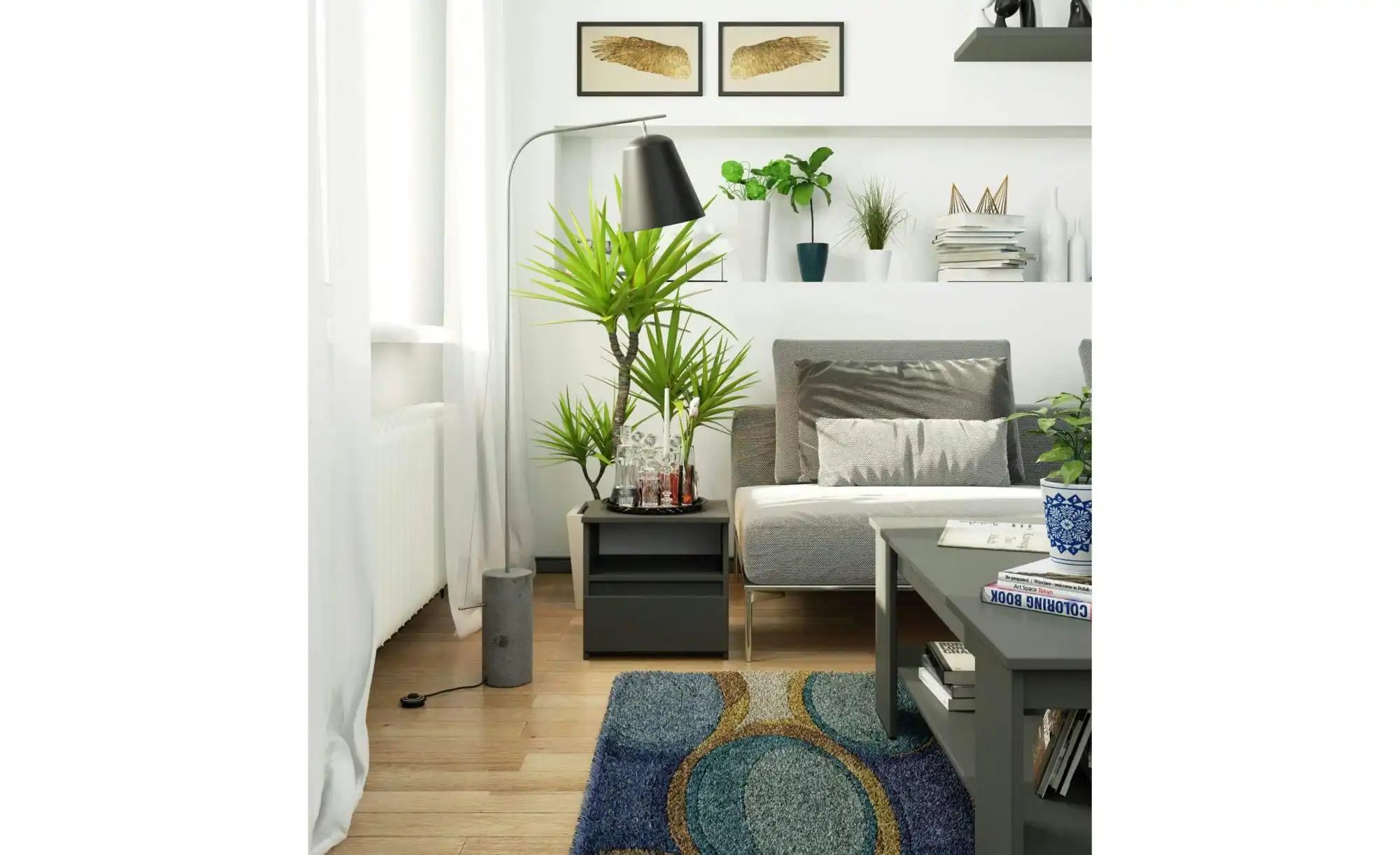 Thumbnail - Nachttisch Carla ¦ grau ¦ Maße (cm): B: 40 H: 40 Tische > Nachttische - Höffner