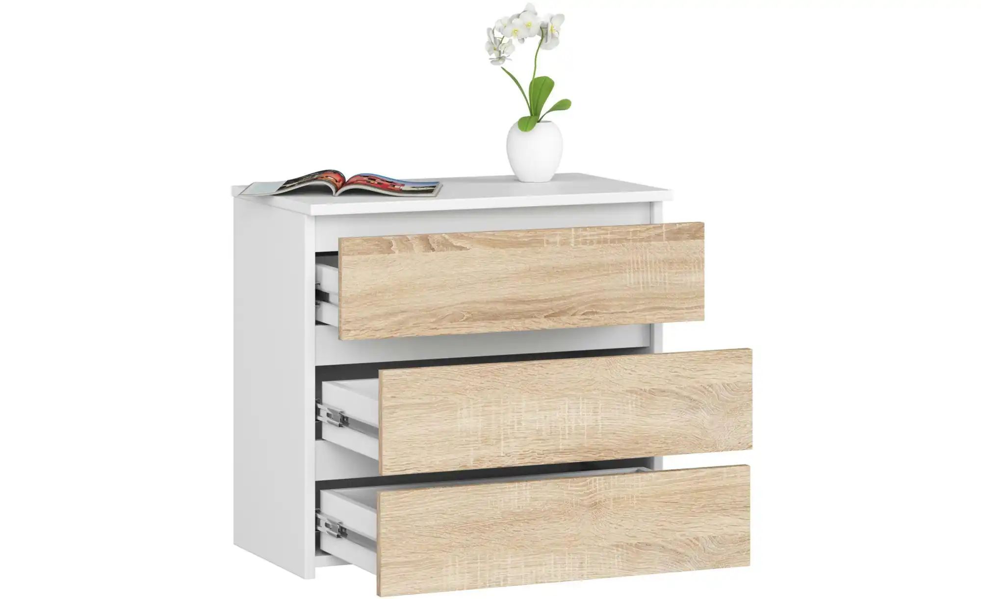 Thumbnail - Kommode mit 3 Schubladen Carlo ¦ mehrfarbig ¦ Maße (cm): B: 60 H: 57 Tische > Nachttische - Höffner