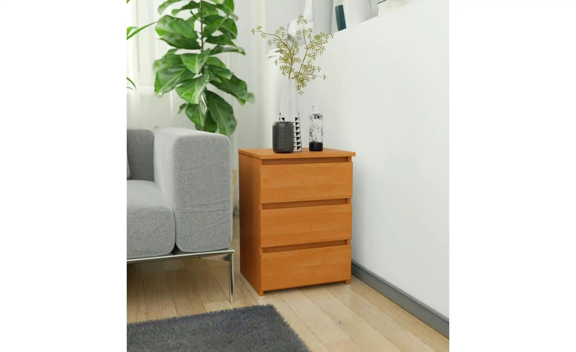 Nachttisch mit 3 Schubladen Carlo ¦ braun ¦ Maße (cm): B: 40 H: 57 Tische > günstig online kaufen