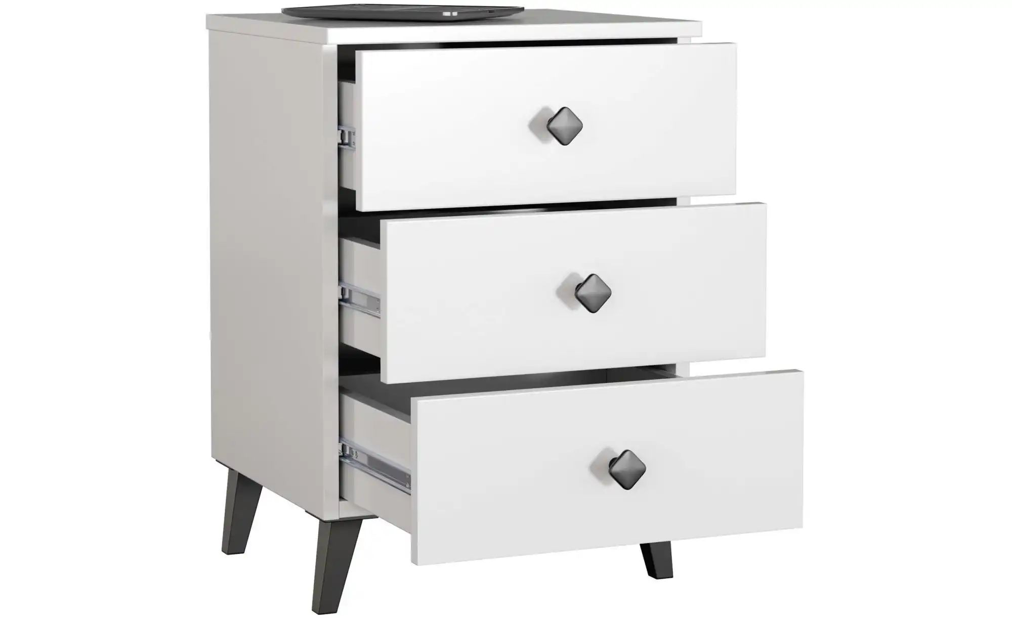 Nachttisch mit 3 Schubladen Lara ¦ weiß ¦ Maße (cm): B: 40 H: 58 Tische > N günstig online kaufen