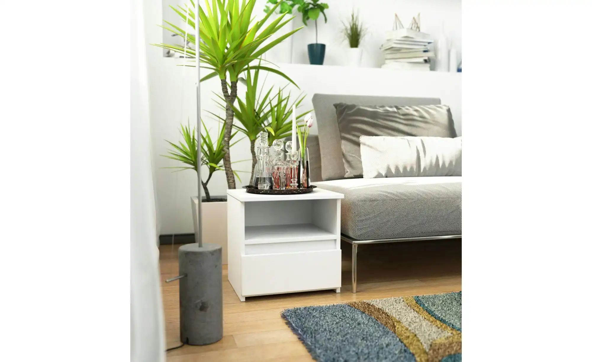 Nachttisch  Carla ¦ weiß ¦ Maße (cm): B: 40 H: 40 Tische > Nachttische - Hö günstig online kaufen