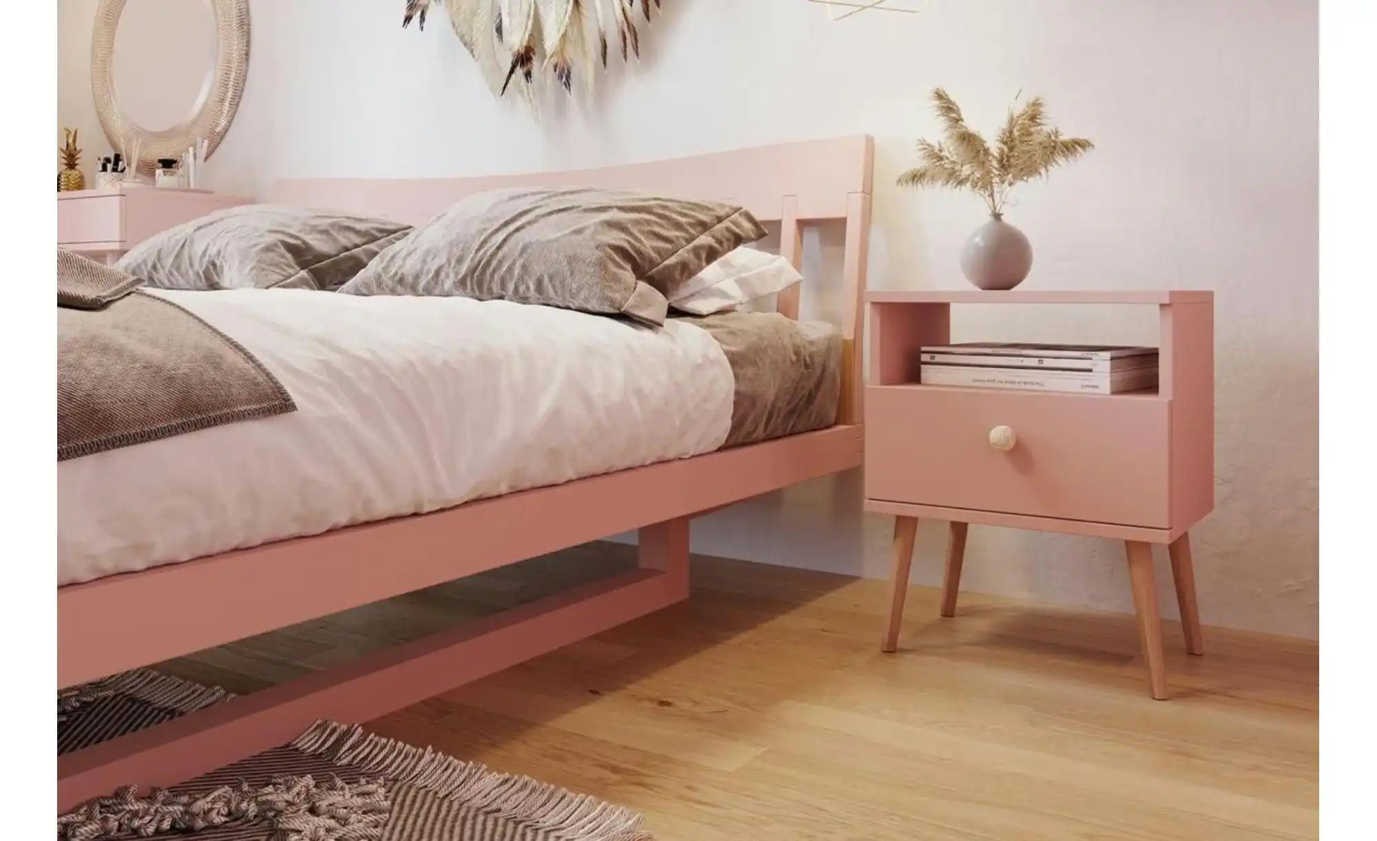 Thumbnail - Nachtkommode  Ikon ¦ rosa/pink ¦ Maße (cm): B: 44 H: 55,5 Tische > Nachttische - Höffner