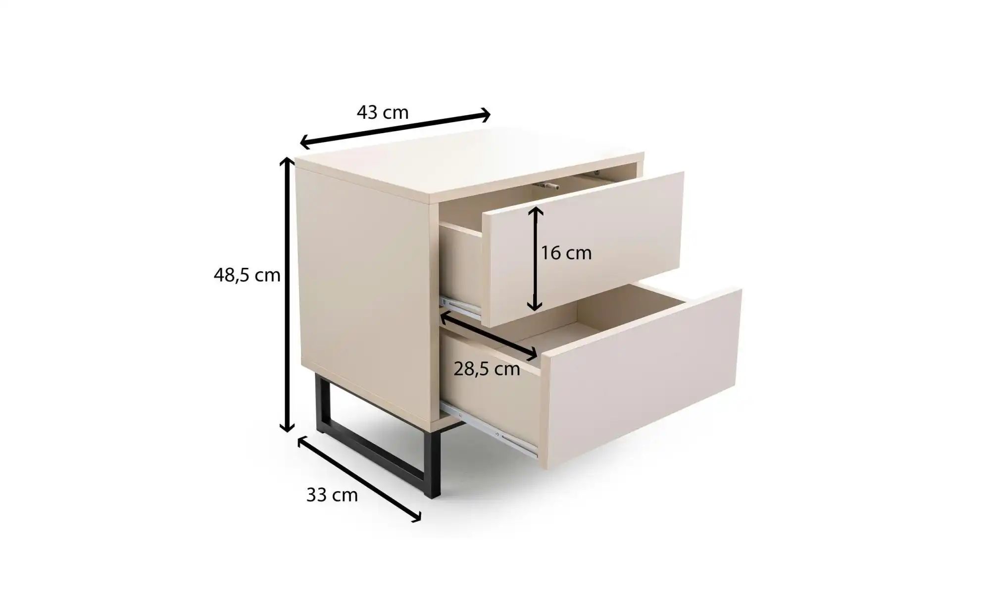 Nachtkommode  Genua ¦ beige ¦ Maße (cm): B: 43 H: 48,5 Tische > Nachttische günstig online kaufen