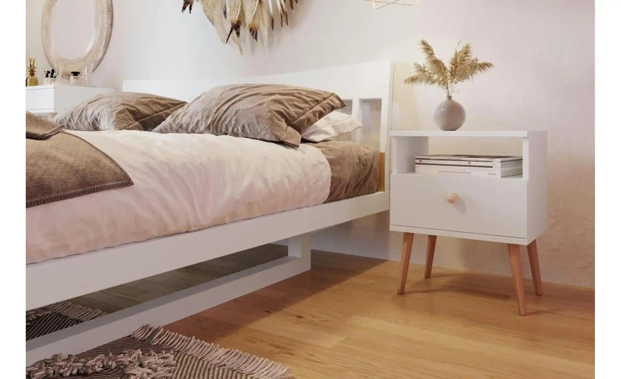 Nachtkommode  Ikon ¦ weiß ¦ Maße (cm): B: 44 H: 55,5 Tische > Nachttische - günstig online kaufen