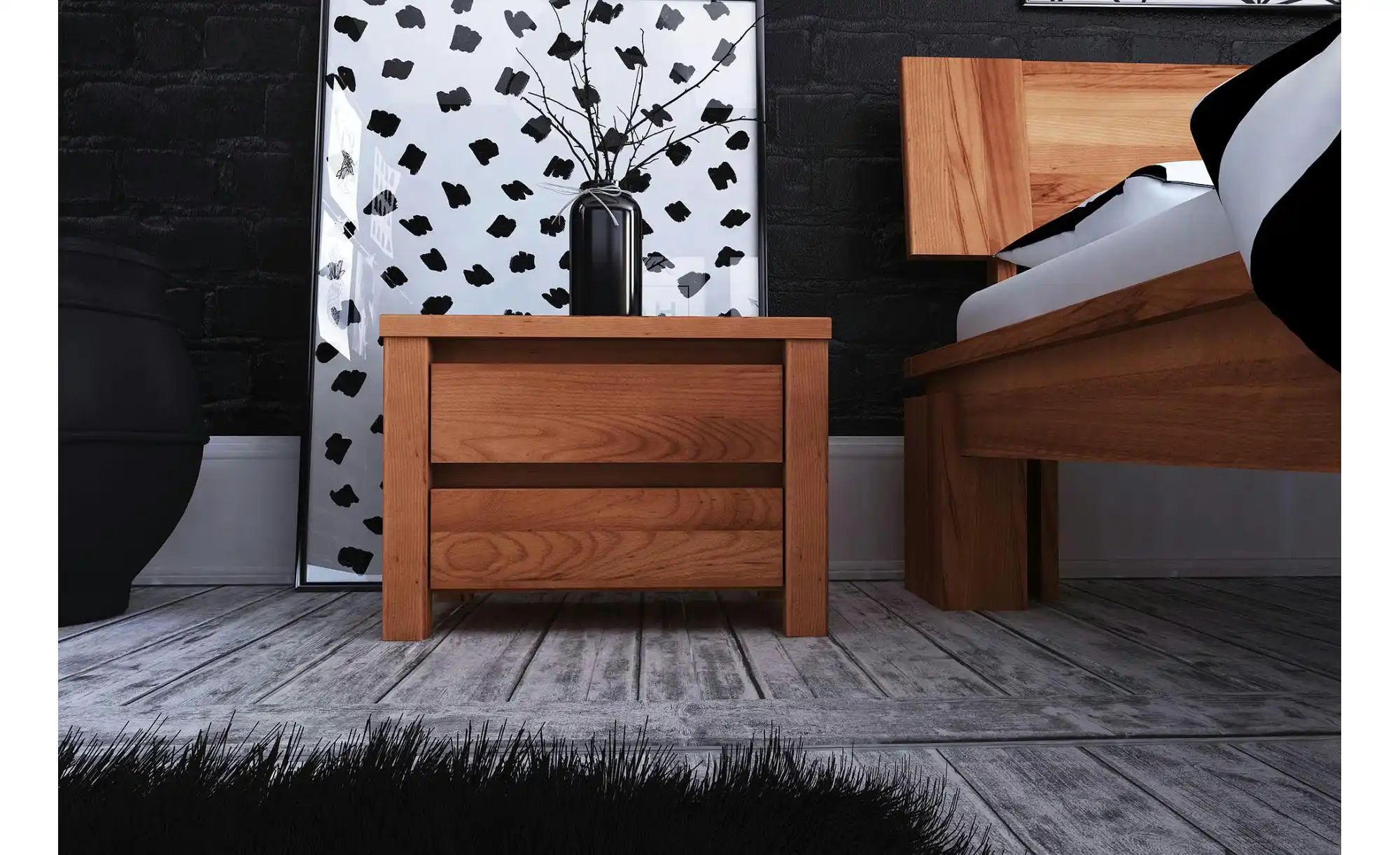 Nachttisch mit 2 Schüben   ¦ holzfarben ¦ Maße (cm): B: 51 H: 37 Tische > N günstig online kaufen