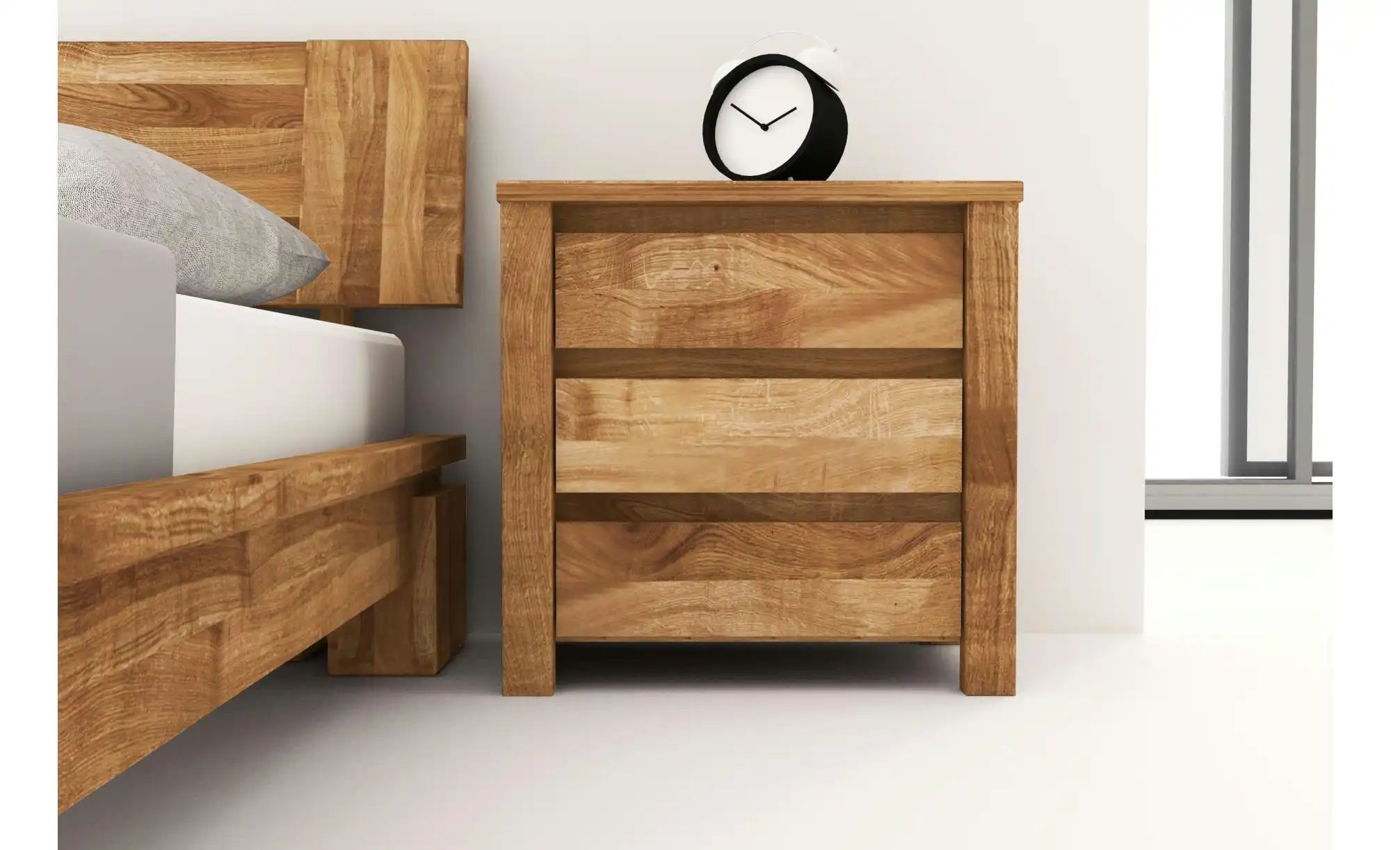 Nachttisch mit 3 Schüben   ¦ holzfarben ¦ Maße (cm): B: 51 H: 51 Tische > N günstig online kaufen