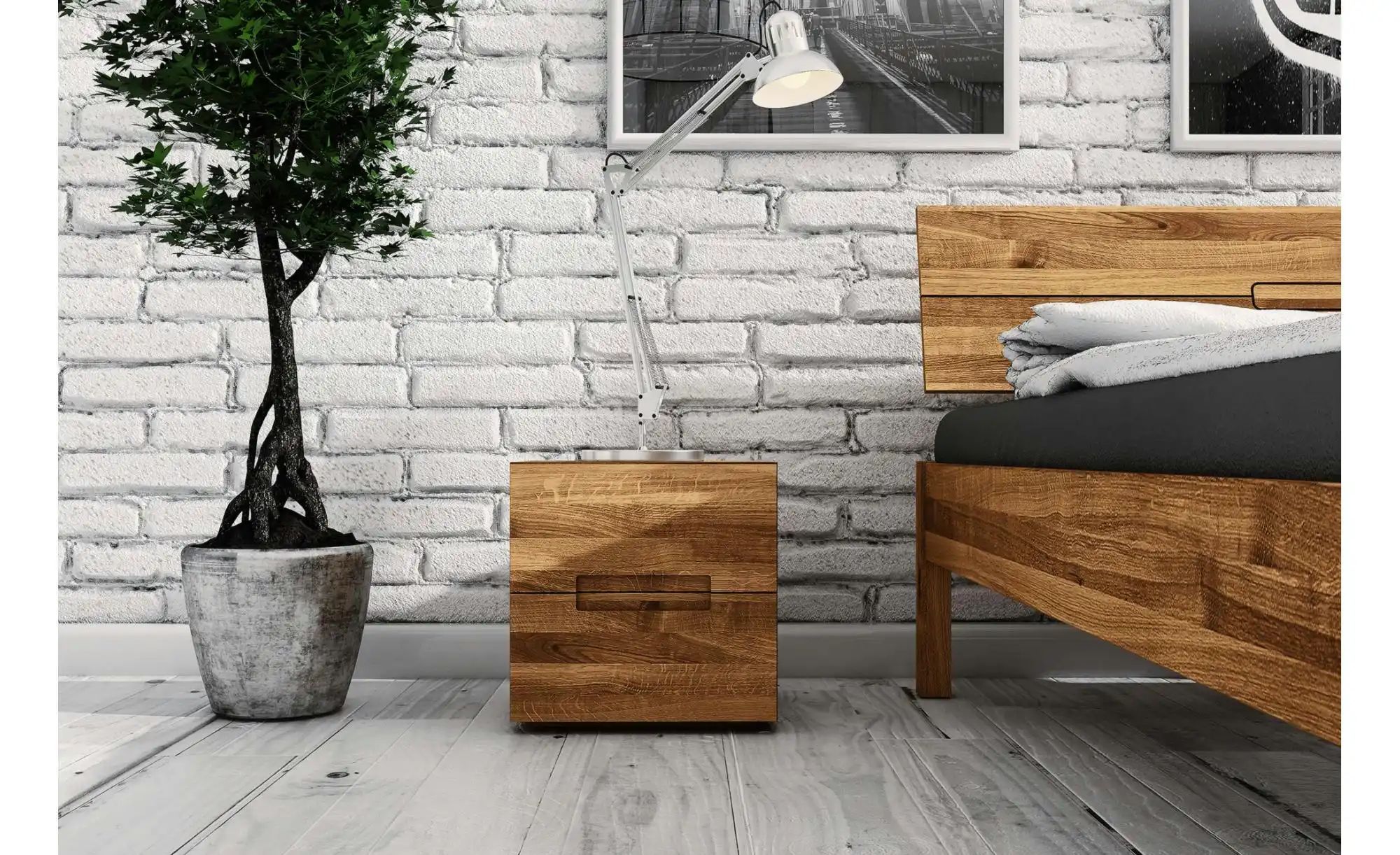 Nachttisch hoch mit 2 Schüben   ¦ holzfarben ¦ Maße (cm): B: 40 H: 40 Tisch günstig online kaufen