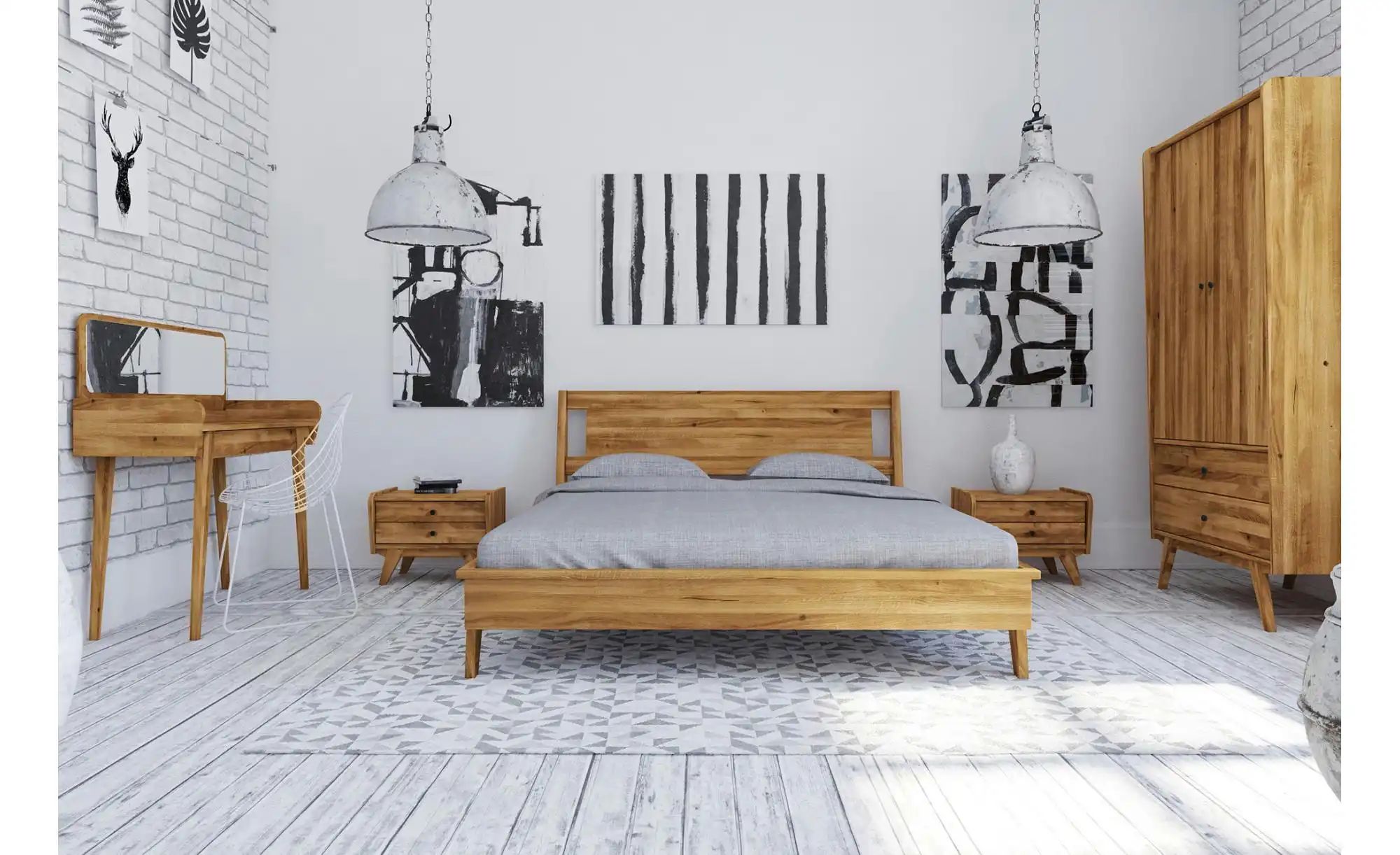 Nachttisch mit 2 Schüben   ¦ holzfarben ¦ Maße (cm): B: 55 H: 43 Tische > N günstig online kaufen