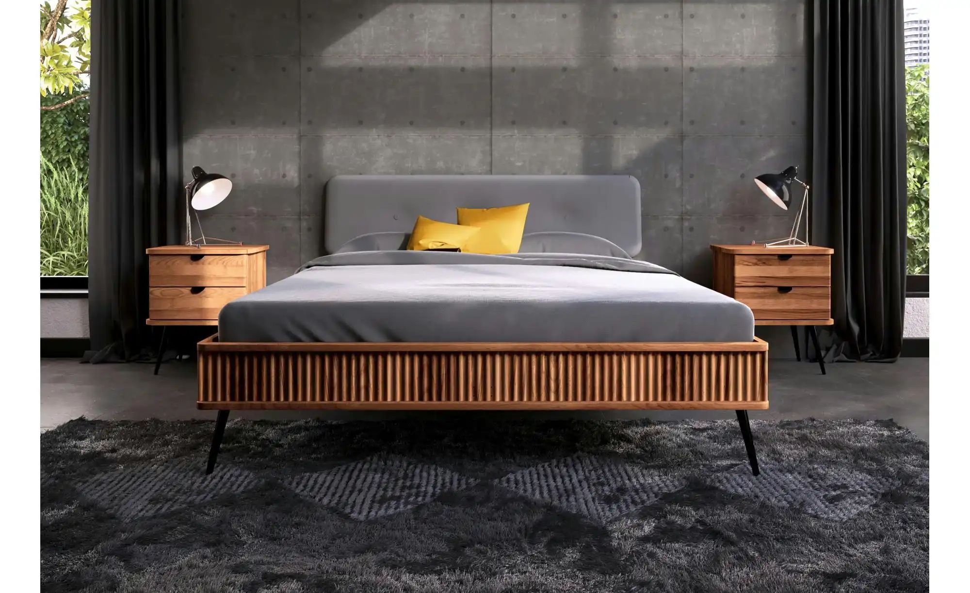 Nachttisch mit 2 Schüben   ¦ holzfarben ¦ Maße (cm): B: 50 H: 57 Tische > N günstig online kaufen