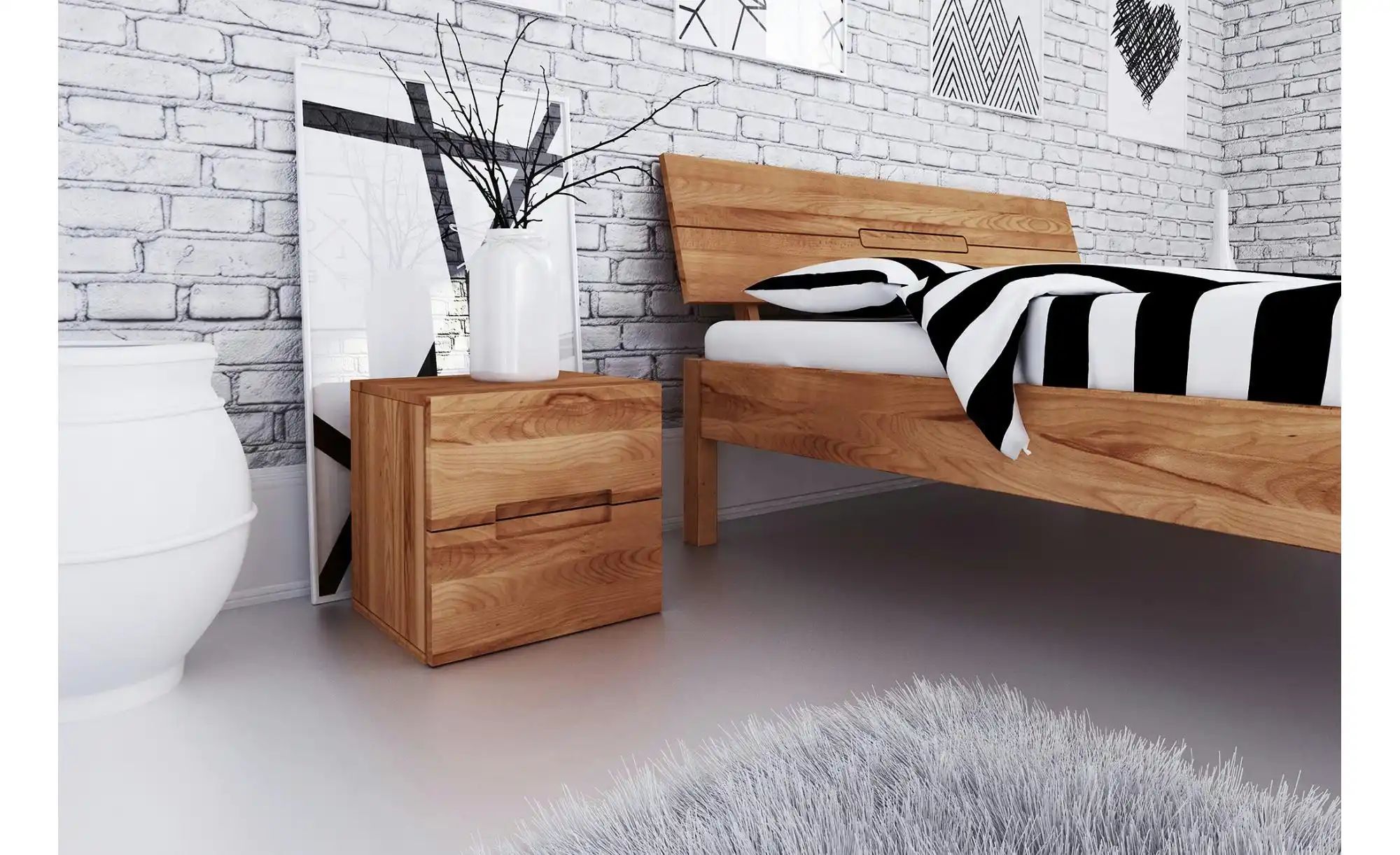 Thumbnail - Nachttisch hoch mit 2 Schüben ¦ holzfarben ¦ Maße (cm): B: 40 H: 40 Tische > Nachttische - Höffner