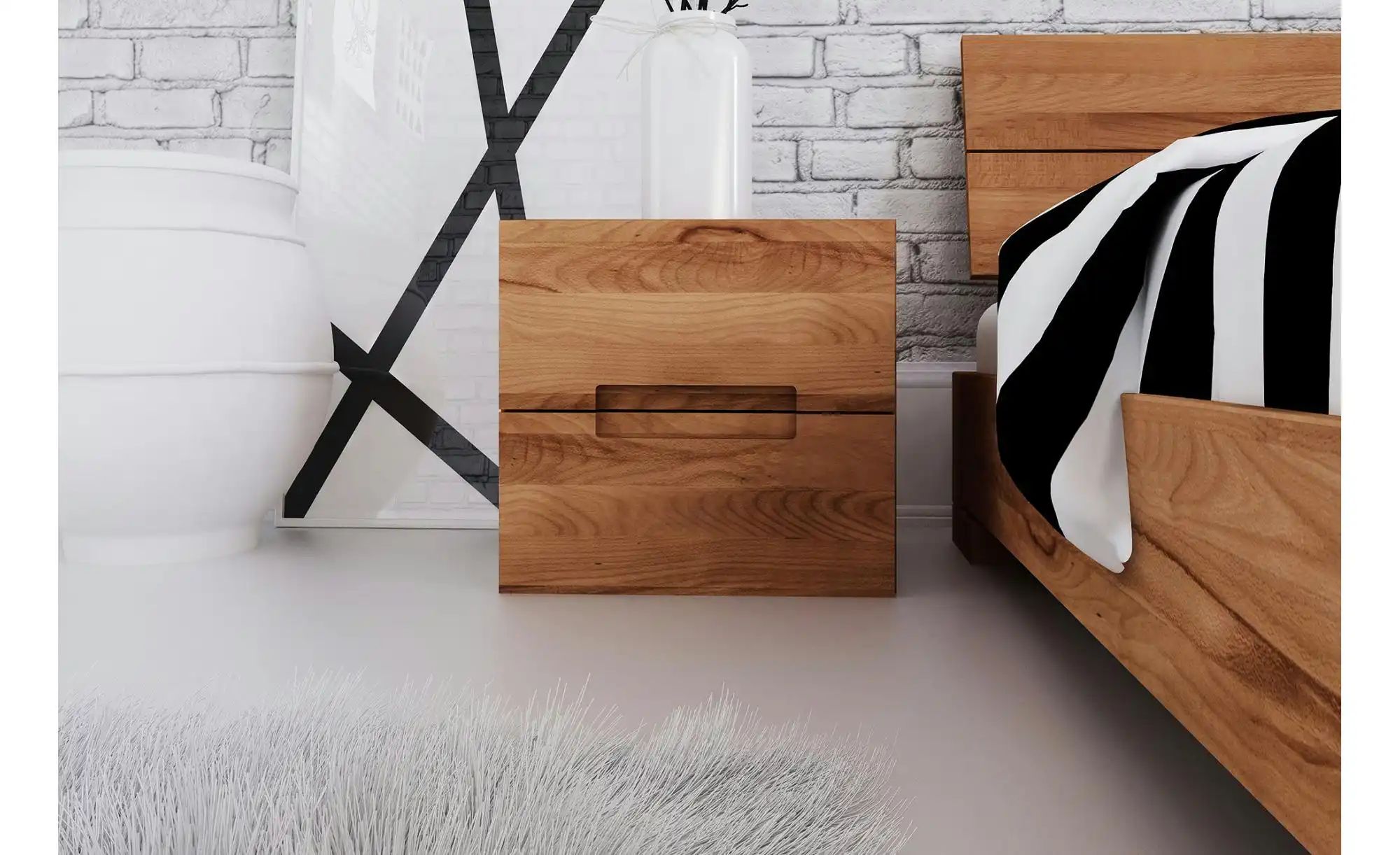 Thumbnail - Nachttisch hoch mit 2 Schüben ¦ holzfarben ¦ Maße (cm): B: 40 H: 40 Tische > Nachttische - Höffner