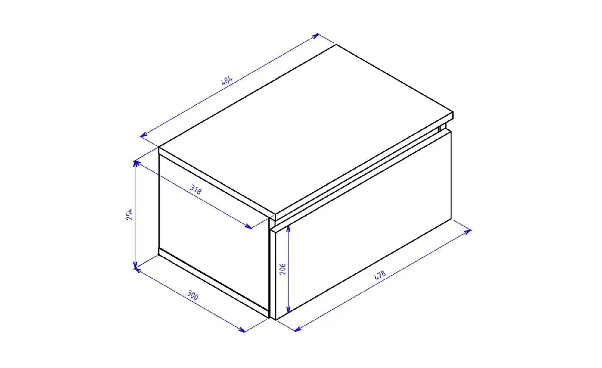 Thumbnail - Selsey Nachtkommode hängend Bemmi ¦ holzfarben ¦ Maße (cm): B: 48,4 H: 25,4 Tische > Nachttische - Höffner