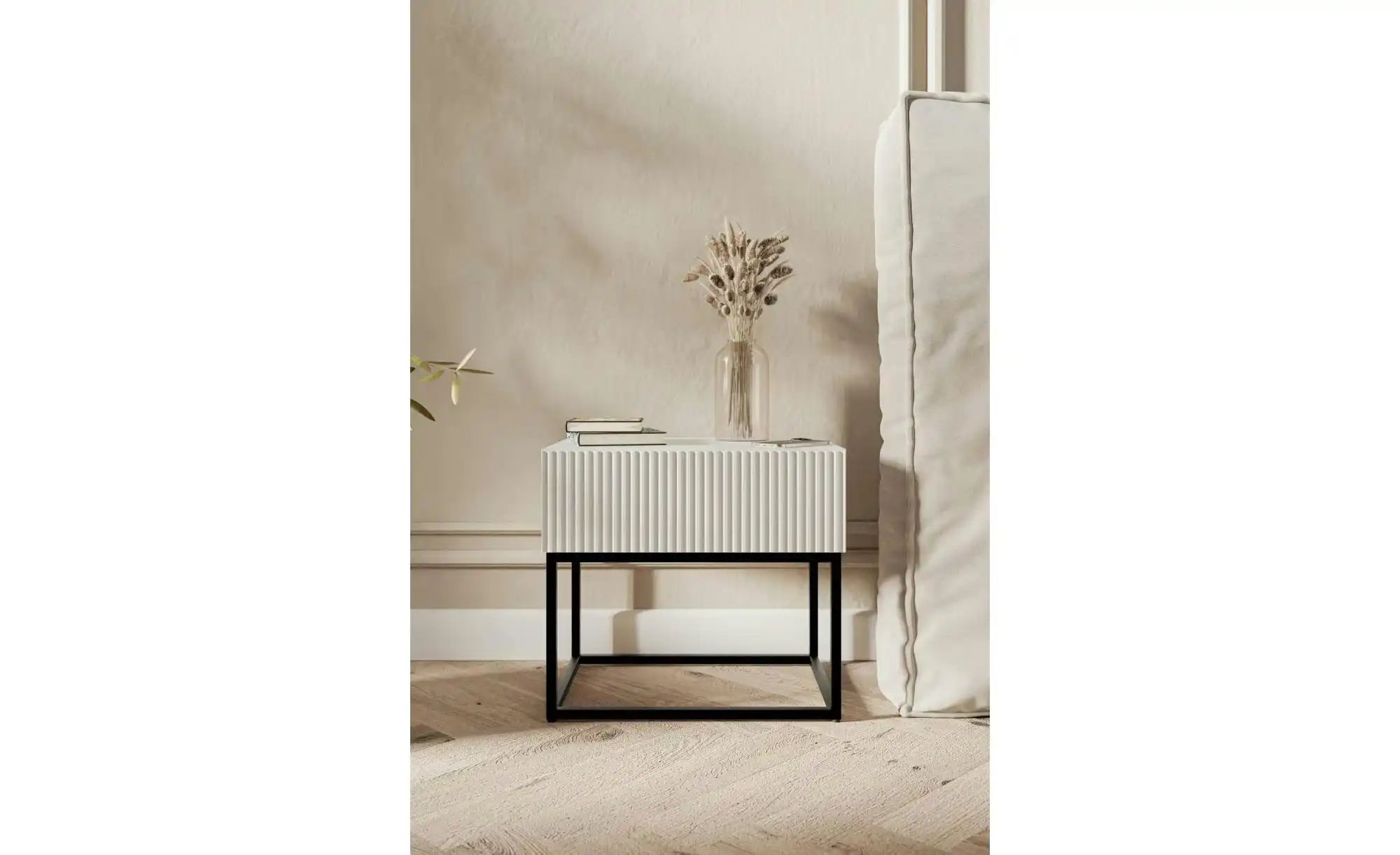 Thumbnail - Selsey Nachtkommode mit Kufengestell Veldio ¦ weiß ¦ Maße (cm): B: 50 H: 44 Tische > Nachttische - Höffner