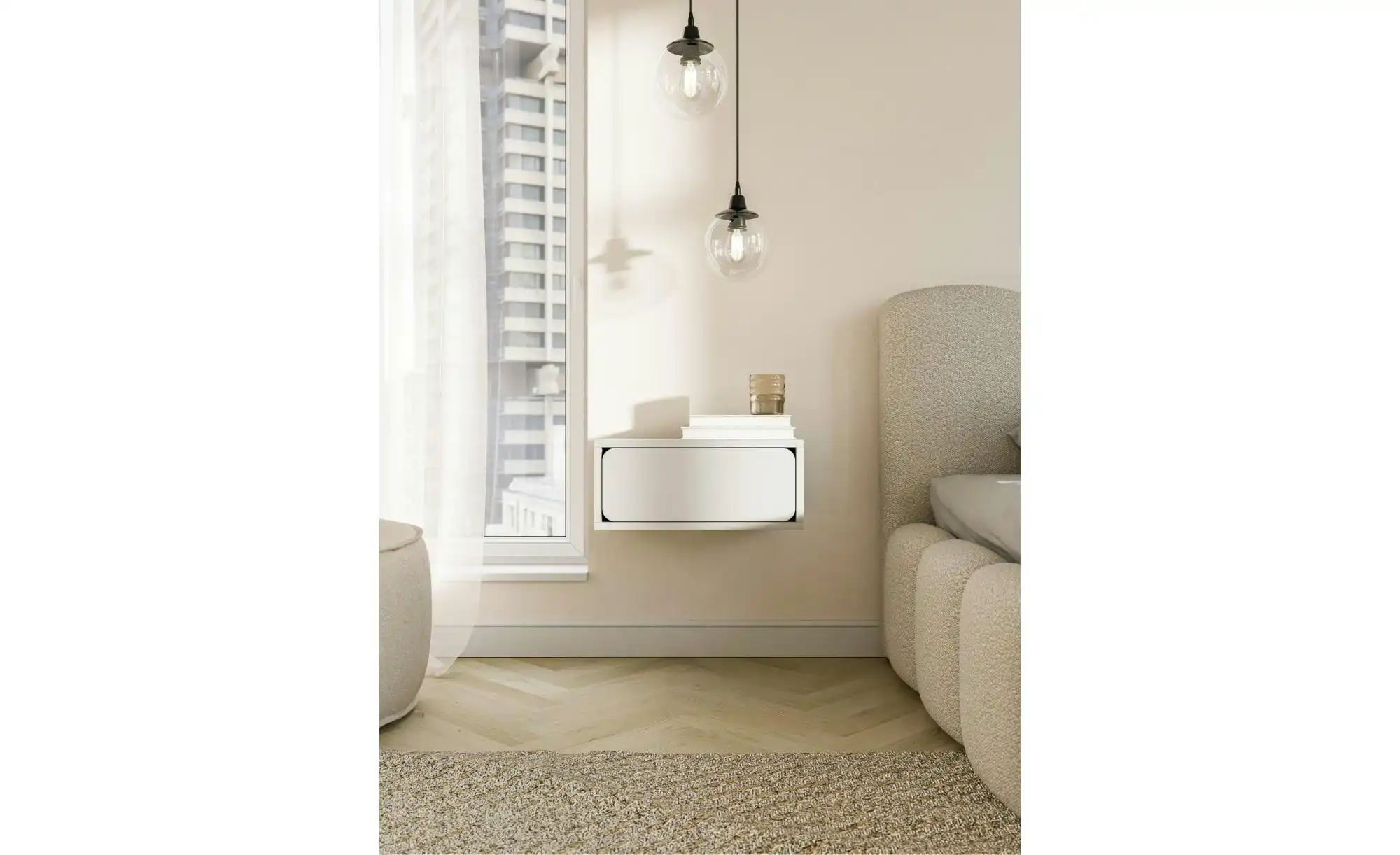 Selsey Nachtkommode hängend in beige Wuwu ¦ beige ¦ Maße (cm): B: 49,6 H: 2 günstig online kaufen