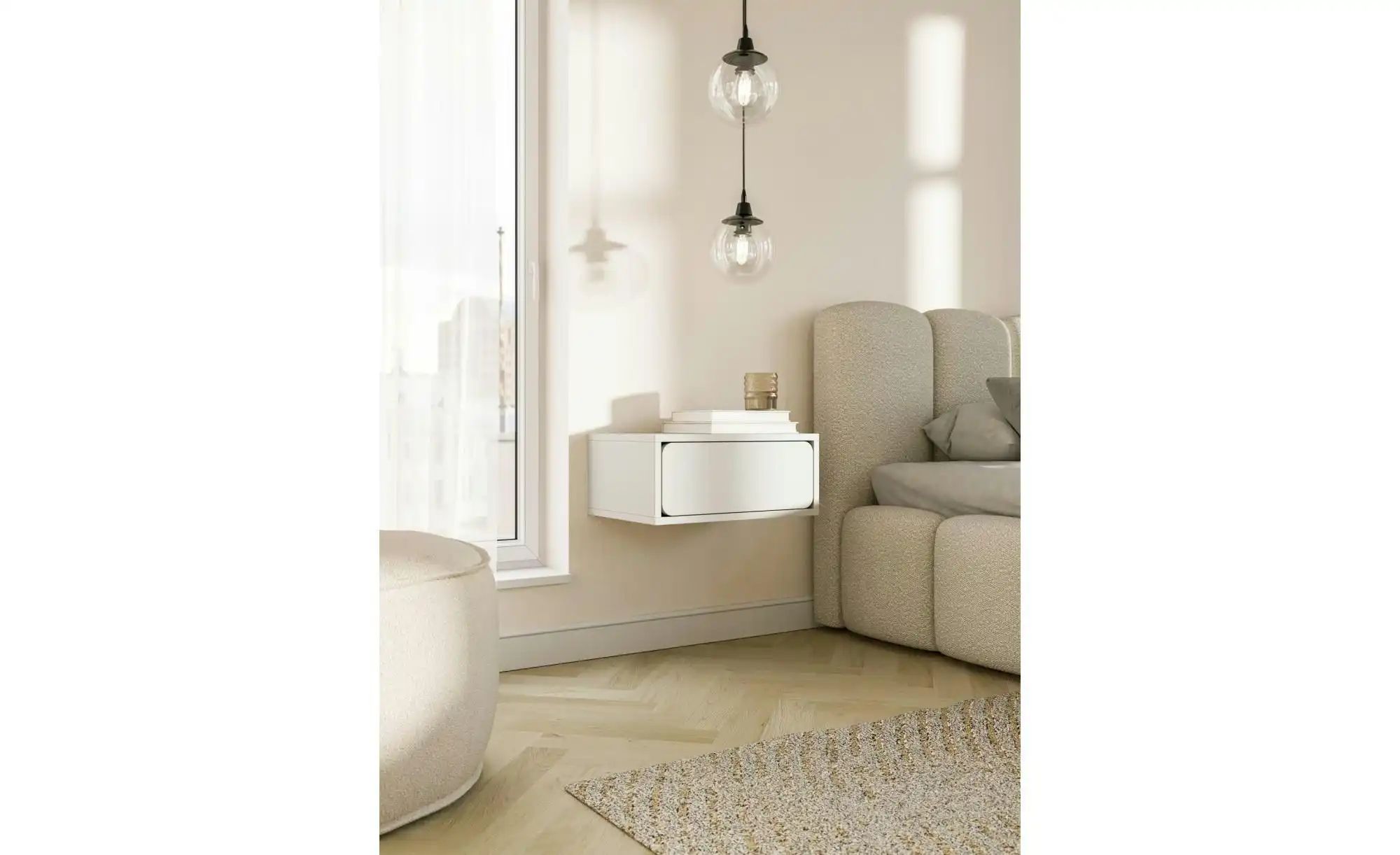 Thumbnail - Selsey Nachtkommode hängend in beige Wuwu ¦ beige ¦ Maße (cm): B: 49,6 H: 21,3 Tische > Nachttische - Höffner