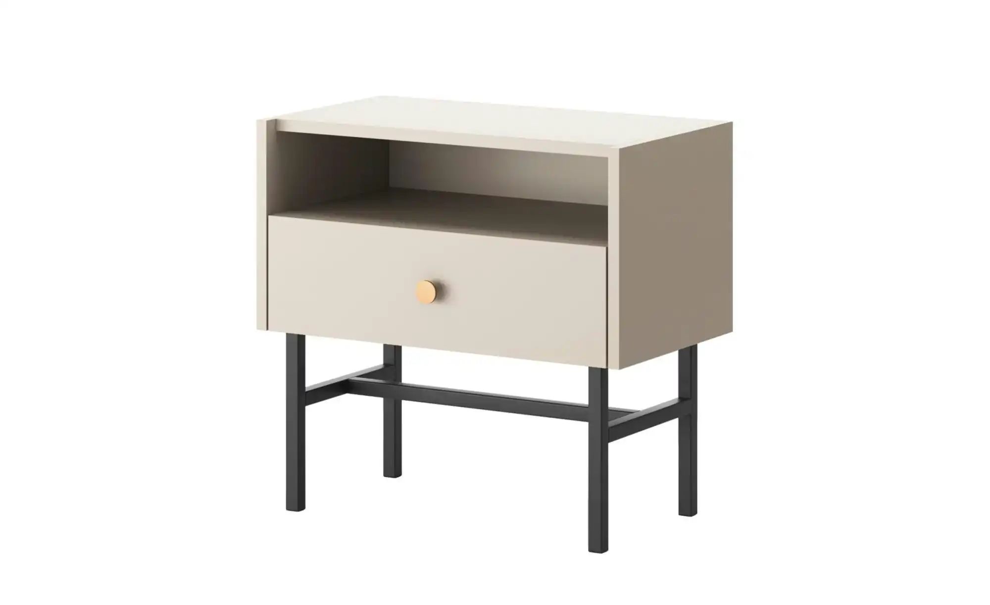 Selsey Nachtkommode mit schwarzem Kufengestell Divenos ¦ beige ¦ Maße (cm): günstig online kaufen