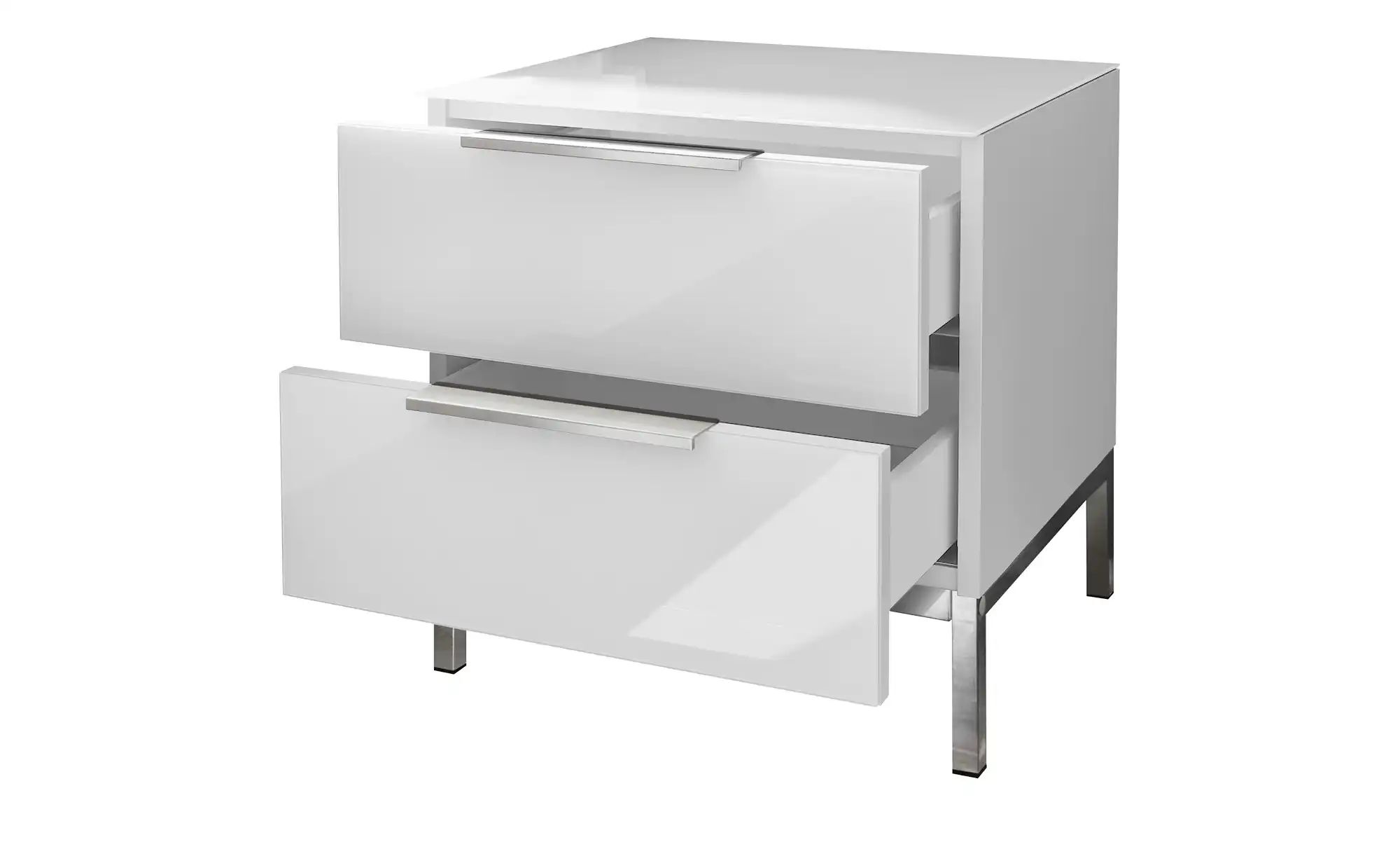 Nachtkommode mit 2 Schüben  Vitreo Neo ¦ weiß ¦ Maße (cm): B: 45 H: 46 T: 4 günstig online kaufen