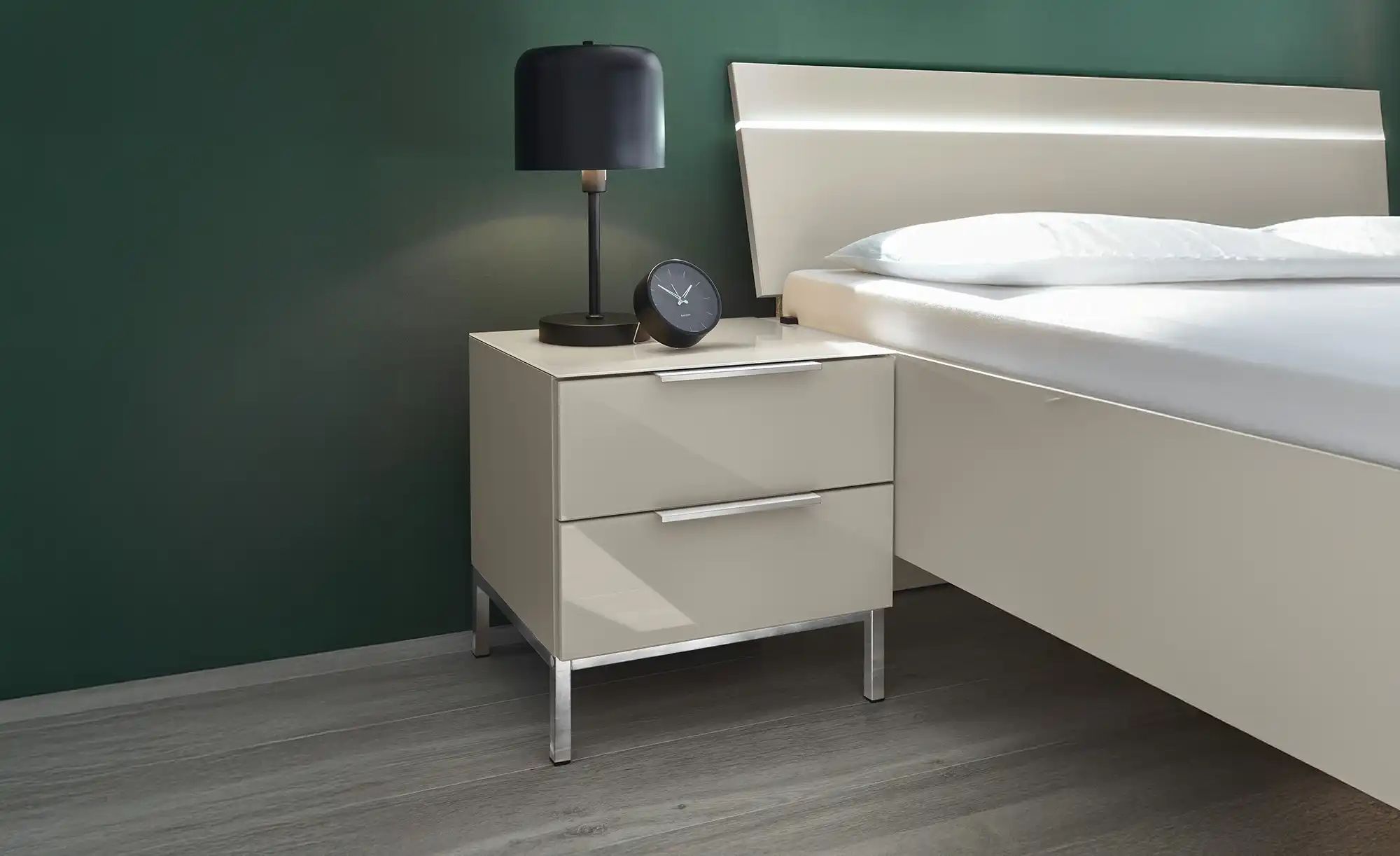 Nachtkommode mit 2 Schüben  Vitreo Neo ¦ beige ¦ Maße (cm): B: 45 H: 46 T: günstig online kaufen