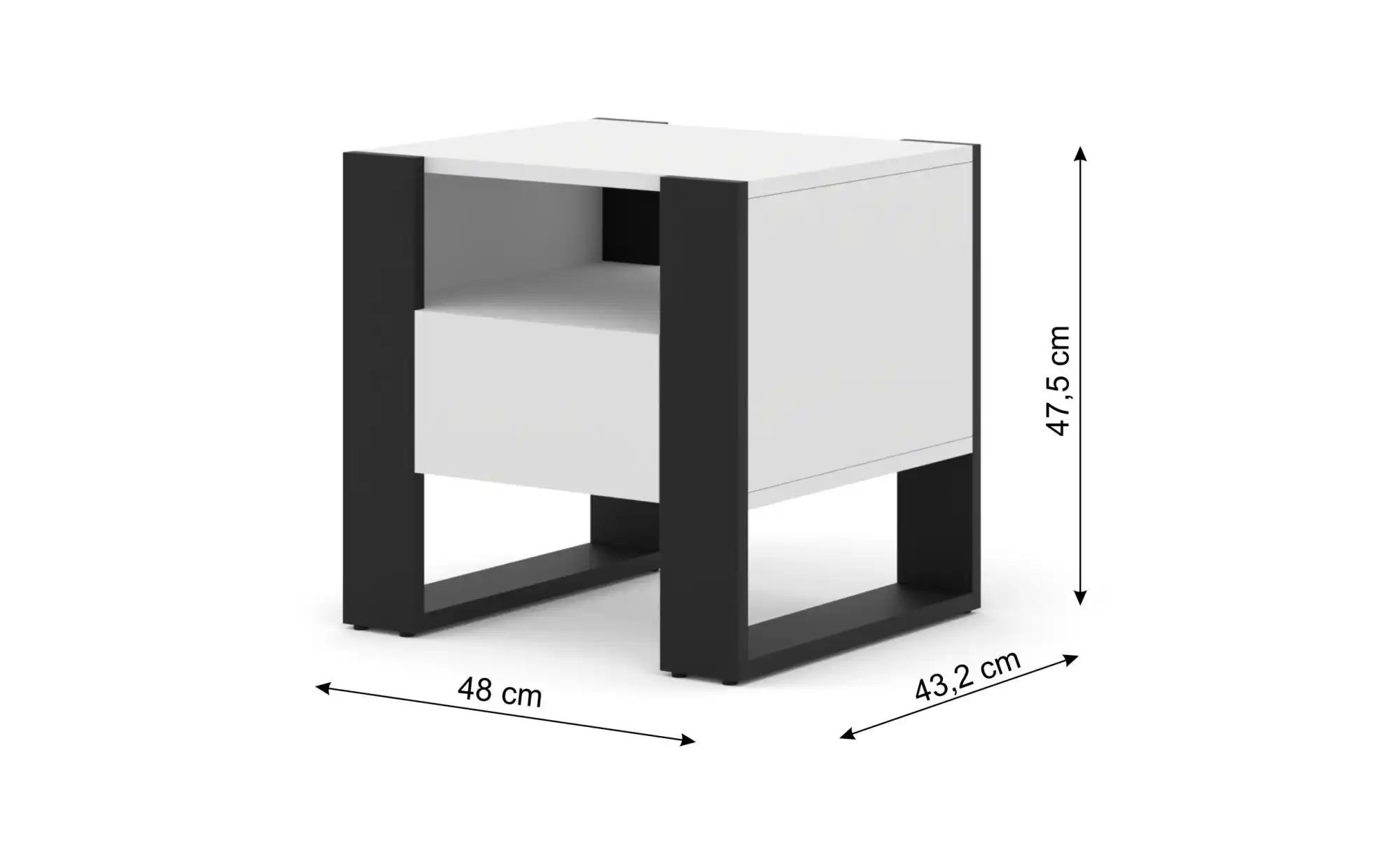 Nachttisch   ¦ weiß ¦ Maße (cm): B: 48 H: 47,5 Tische > Nachttische - Höffn günstig online kaufen